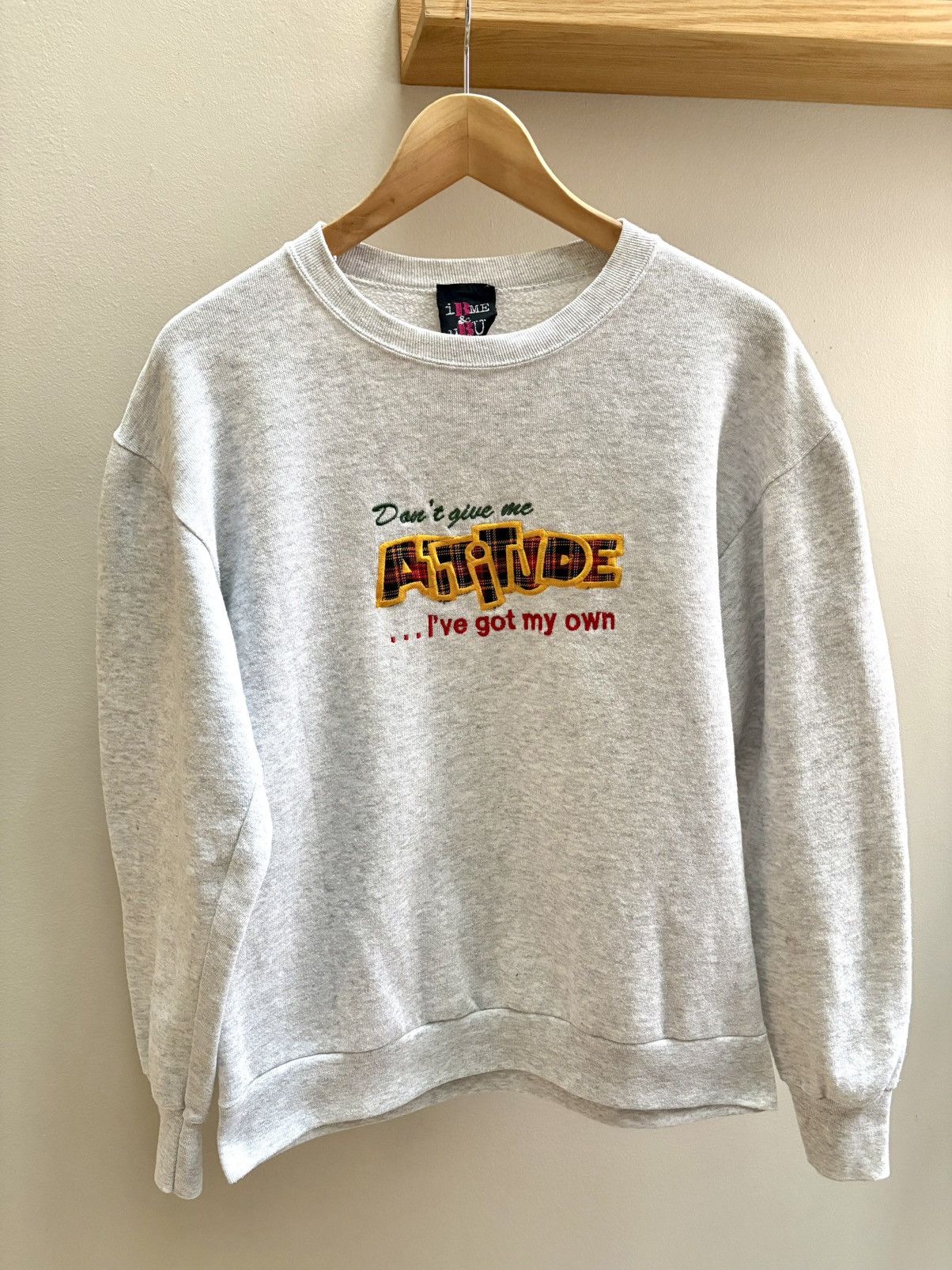 Vintage “Don’t Give Me Attitude, I’ve Got My Own” vtg 90s crewneck L Size M / US 6-8 / IT 42-44 - 1 Thumbnail