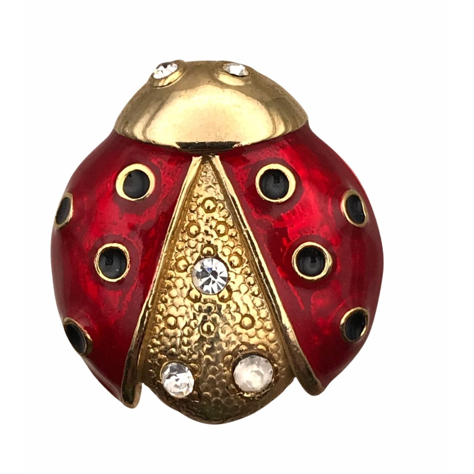 Vintage Vintage Lady Bug Ladybug Brooch signed AAI Scarf Red Bla Size ONE SIZE - 3 Thumbnail