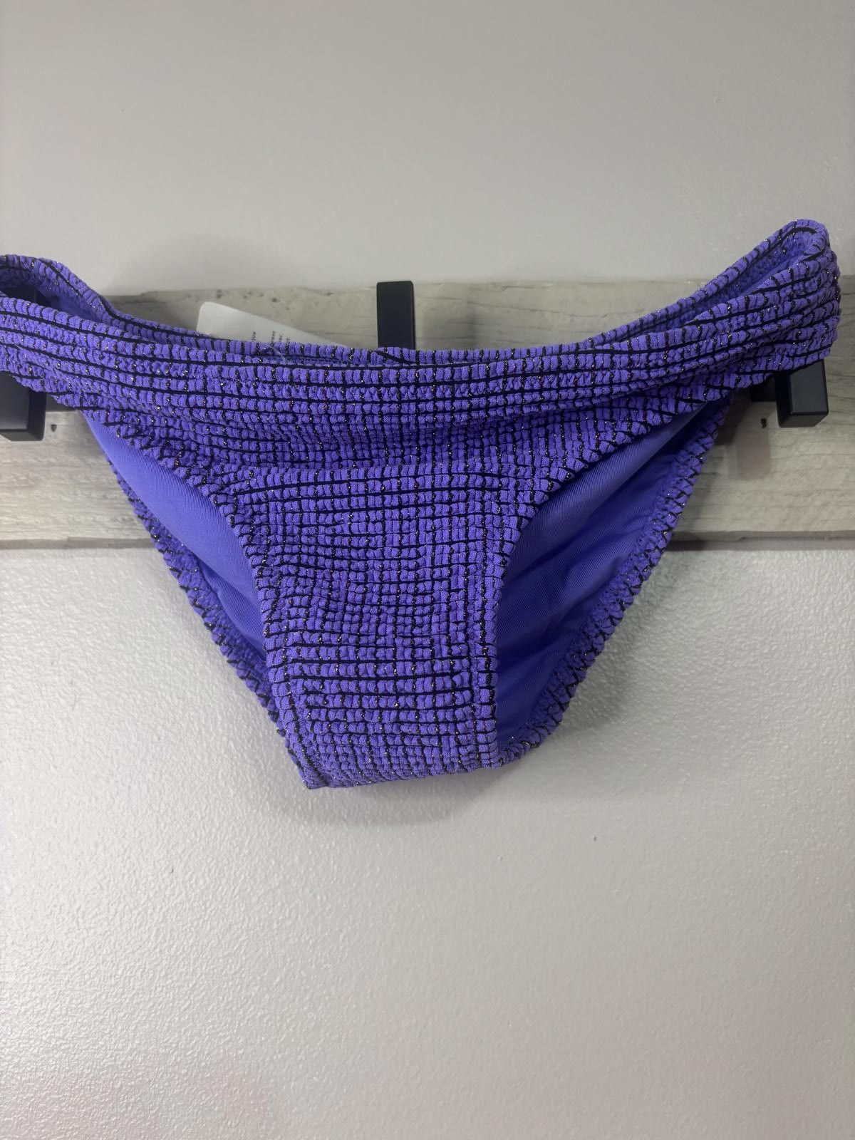 Designer Aerie Purple Textured Bikini Bottom - XS/Tp Size ONE SIZE - 1 Thumbnail