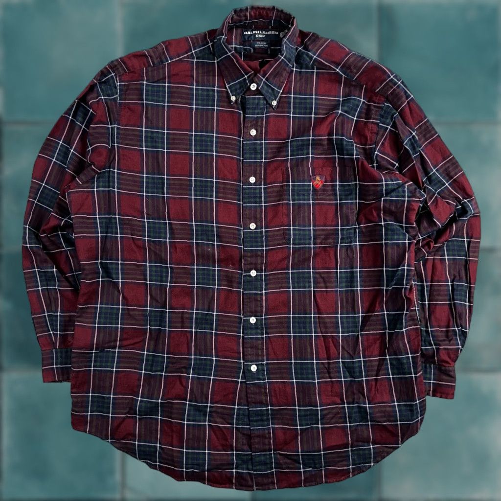 Polo Ralph Lauren Vintage Polo Ralph Lauren Shirt Mens Large Red Blue Plaid Tilden Golf Crest Size US L / EU 52-54 / 3 - 1 Thumbnail