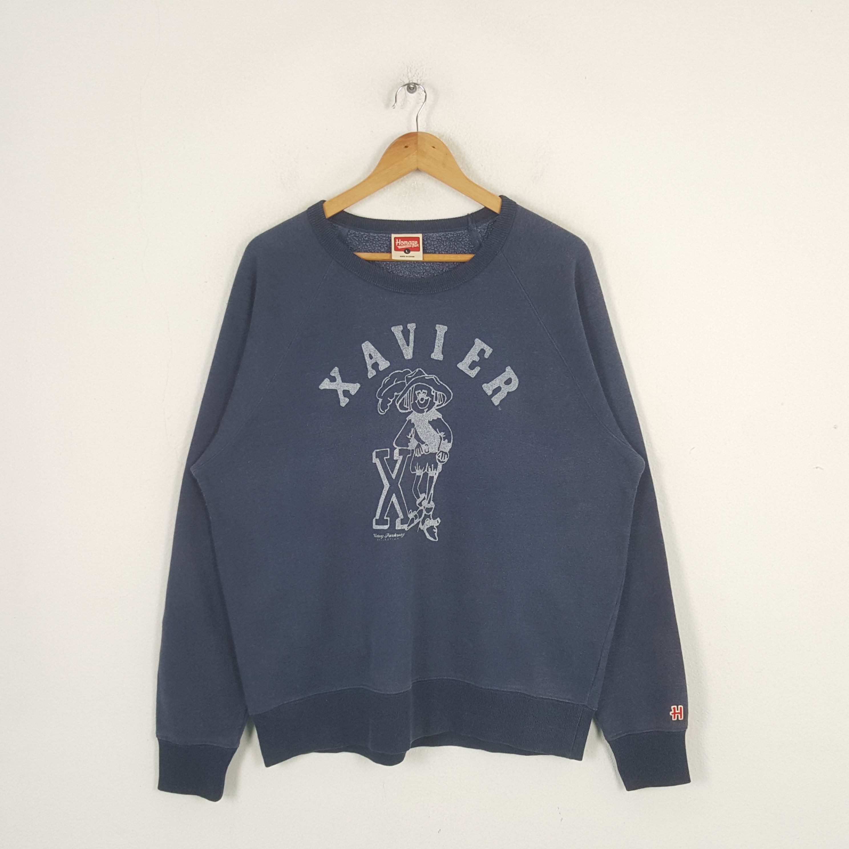 Homage × Vintage × Xavier Vintage Xavier Homage Japanese Style Sweatshirt C290N5 Size US L / EU 52-54 / 3 - 1 Thumbnail