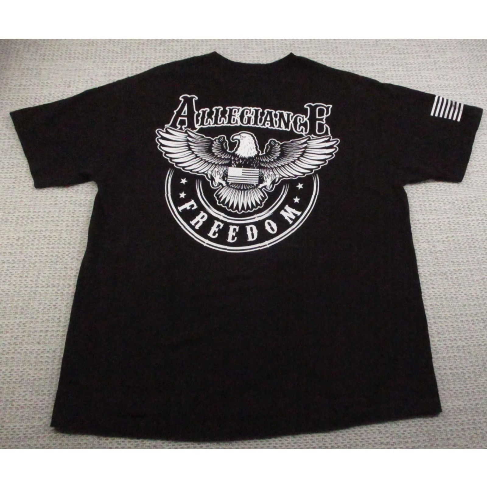 Vintage Allegiance Freedom Shirt Mens XL Black Eagle Flag Graphic Patriotic Made USA Shirt Mens XL Black USA Flag Eagle Graphic Size US XL / EU 56 / 4 - 2 Thumbnail