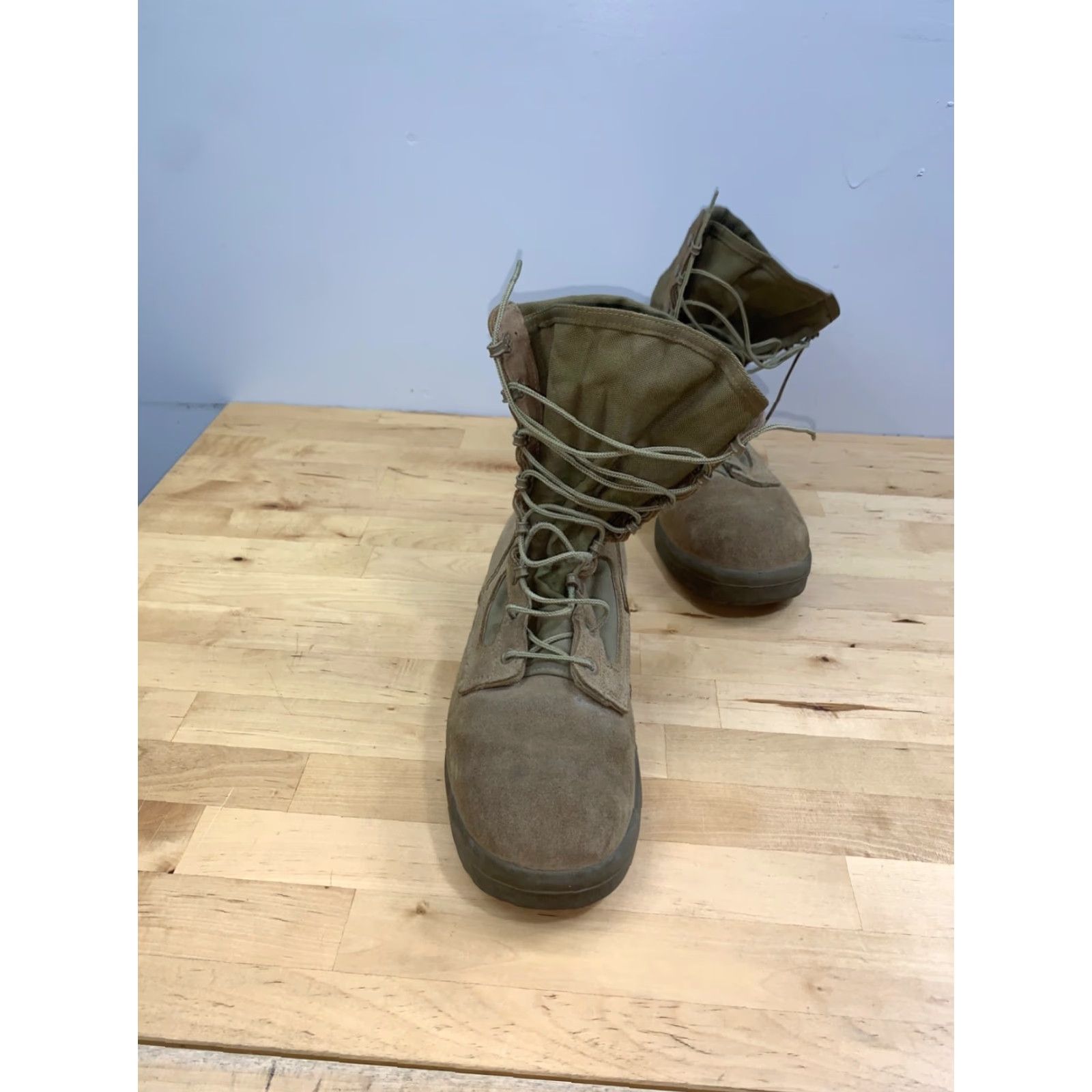 Vintage Belleville 600 Sage Tan Boots 8W Men Leather Boot Army Military Combat Rubber Sole 600 Series Sage US8 Size US 8 / EU 41 - 4 Thumbnail