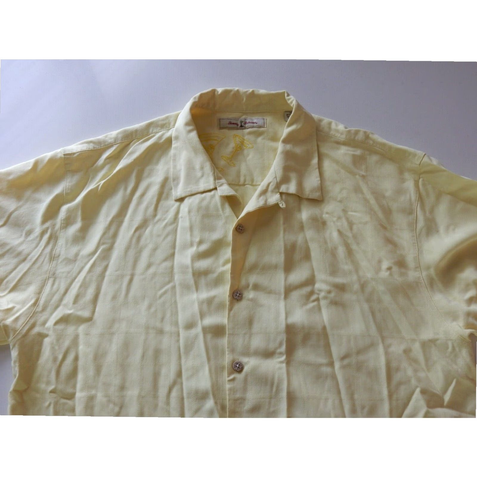 Tommy Bahama Tommy Bahama Silk Hawaiian Shirt Yellow Short Sleeve Adult Large Mens Size US L / EU 52-54 / 3 - 2 Thumbnail