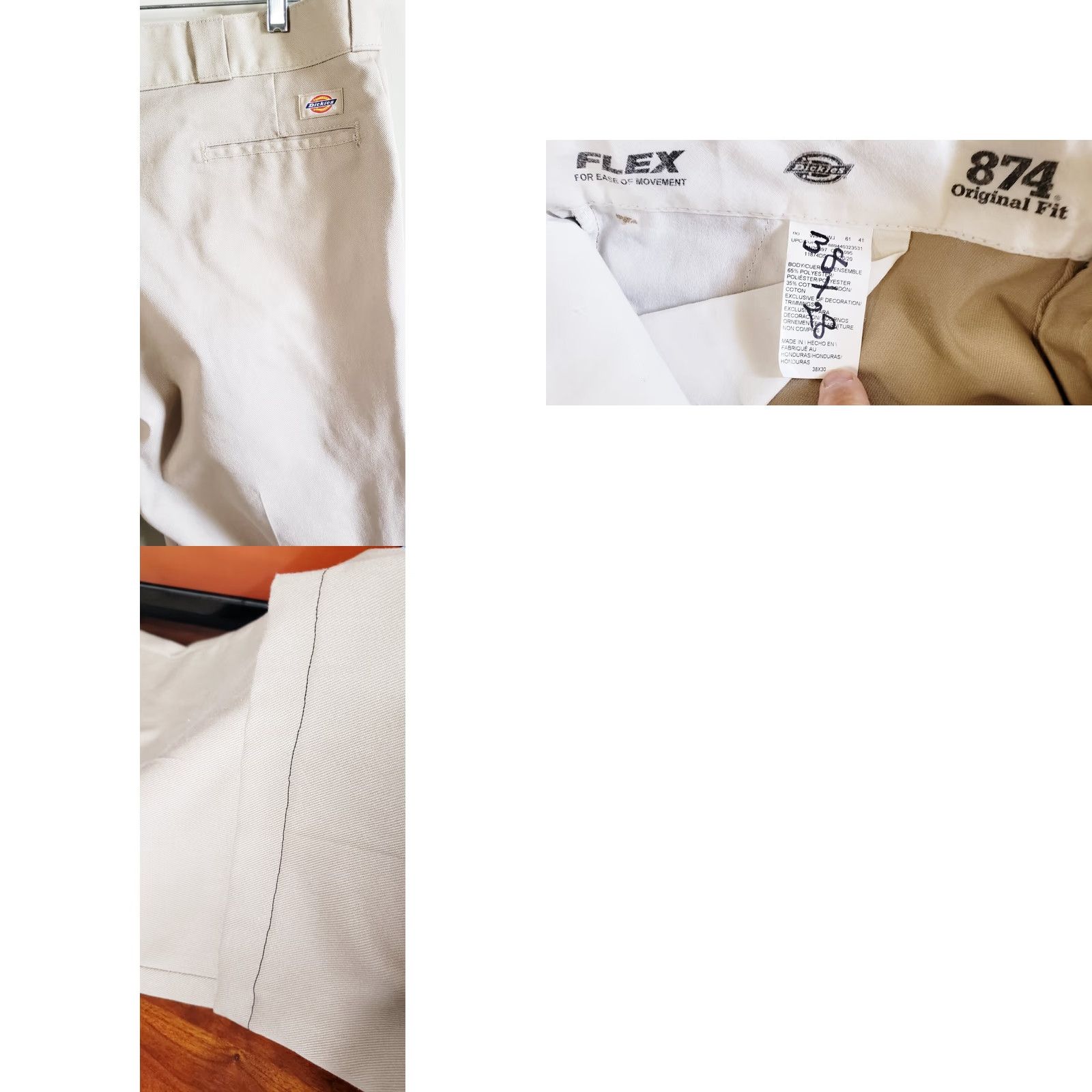 Dickies Dickies 874 Original Fit Men’s Work Pants Adult 38 x 28 Beige Khaki Chino Flat Front Regular Waist Belt Loops Veg? Size US 38 / EU 54 - 8 Thumbnail