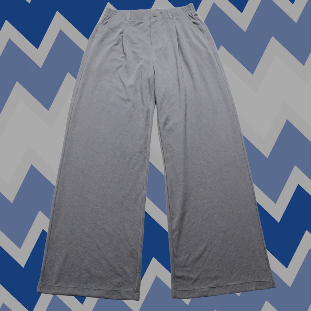 ASH Ewedoos Women's Pull On Waffle Texture Wide Leg Pants AP2 Mink Ash Medium NWT Japan? Size 32" / US 10 / IT 46 - 1 Thumbnail