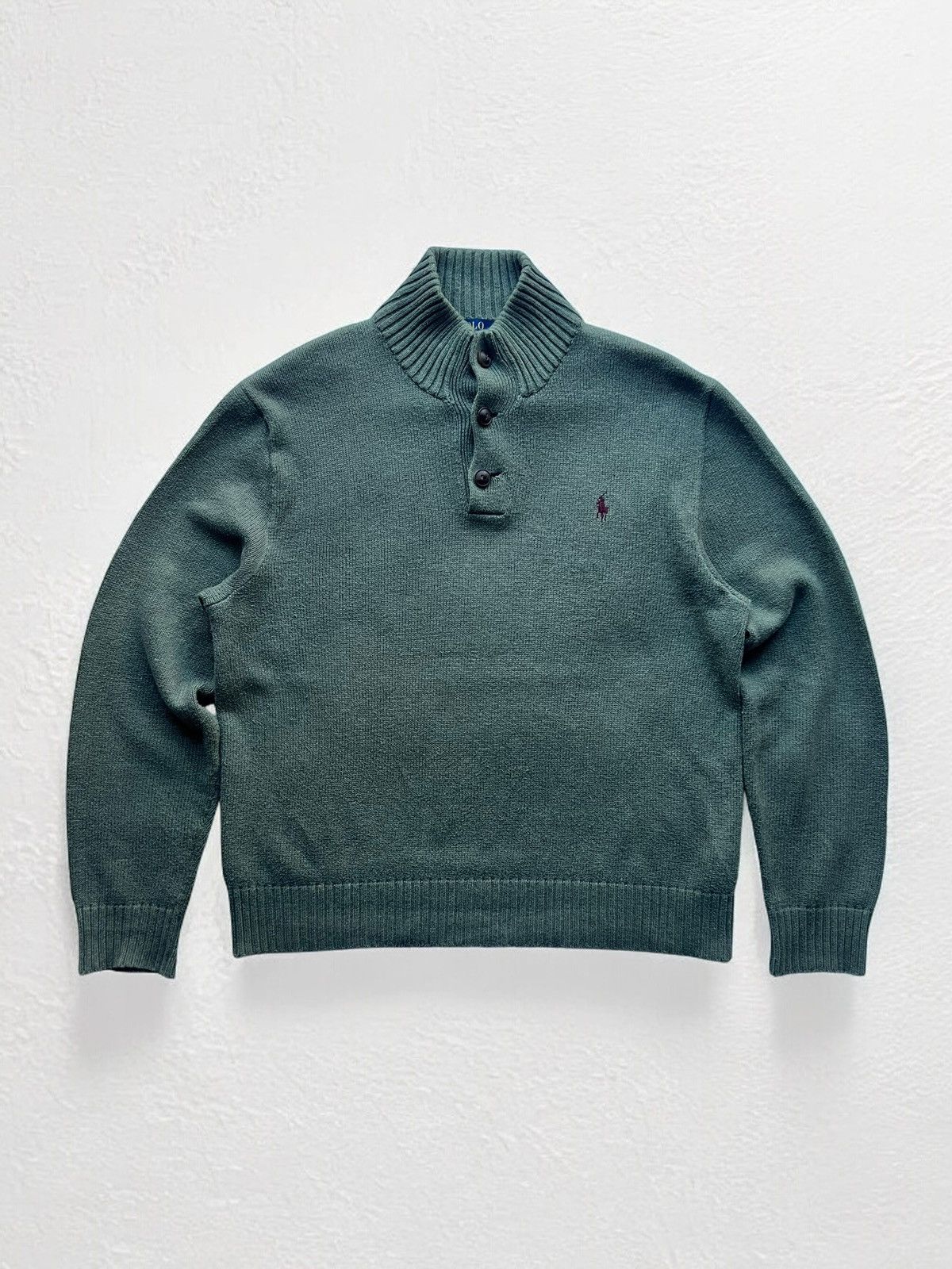 Denim & Supply Ralph Lauren × Polo Ralph Lauren × RRL Ralph Lauren RALPH LAUREN VINTAGE WOOL QUARTER ZIP 1/4 SWEATER HEAVY KNIT Size US L / EU 52-54 / 3 - 1 Thumbnail