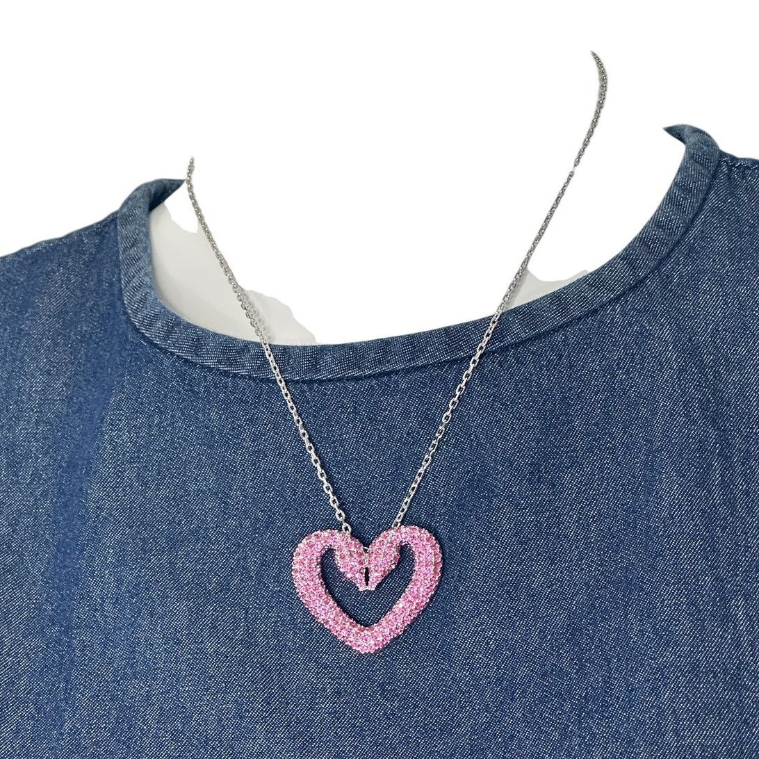 Swarovski Swarovski Sublima Pendant (Pink) Swan Heart, Large, Necklace Size ONE SIZE - 4 Thumbnail