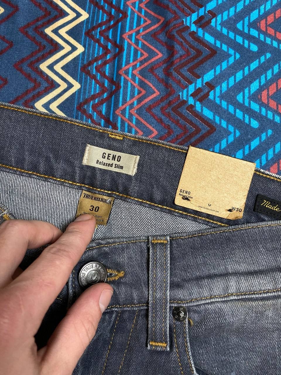 True Religion × Vintage VINTAGE Y2K ARCHIVE STYLE GRUNGE FADED JEANS Size US 30 / EU 46 - 2 Thumbnail
