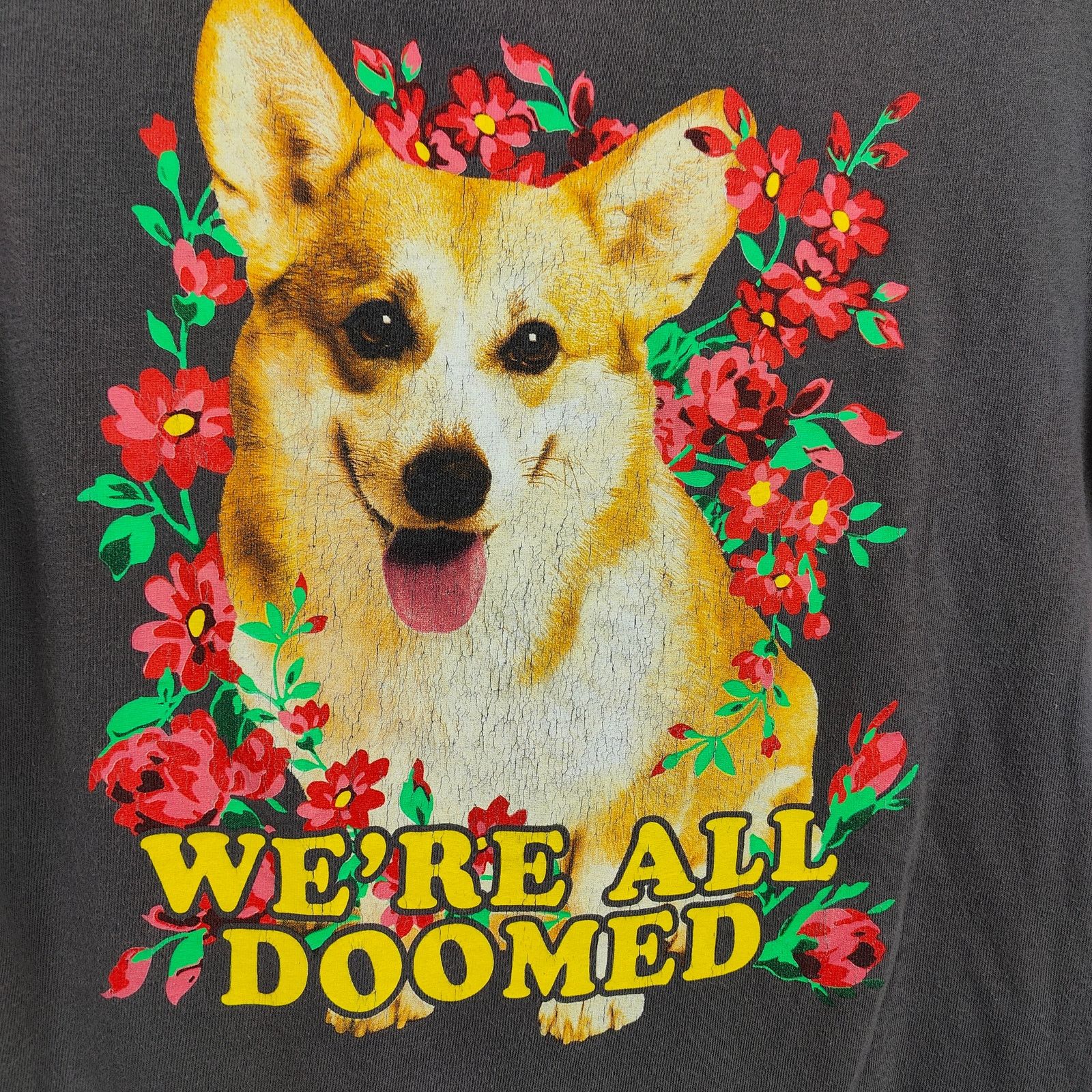Other Corgi We're All Doomed Graphic T-Shirt Size Medium Gray Meme Size US M / EU 48-50 / 2 - 2 Thumbnail