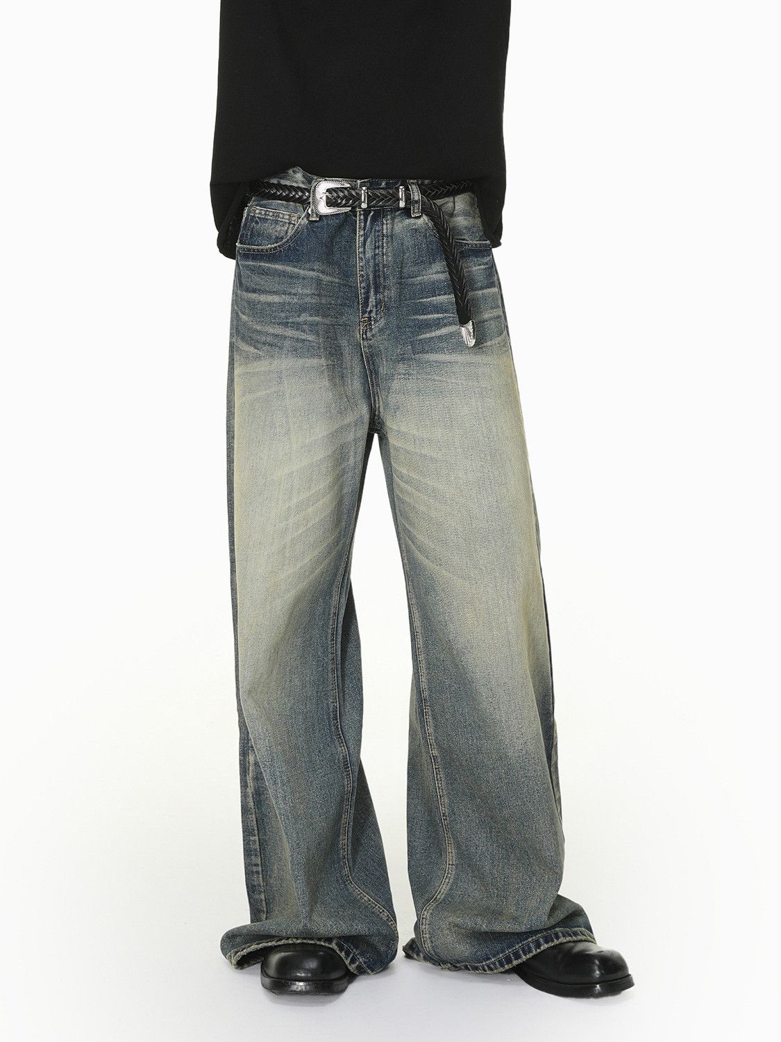 Vintage Men's Retro Streetwear Washed & Distressed Clean Fit Jeans Size US 32 / EU 48 - 2 Thumbnail