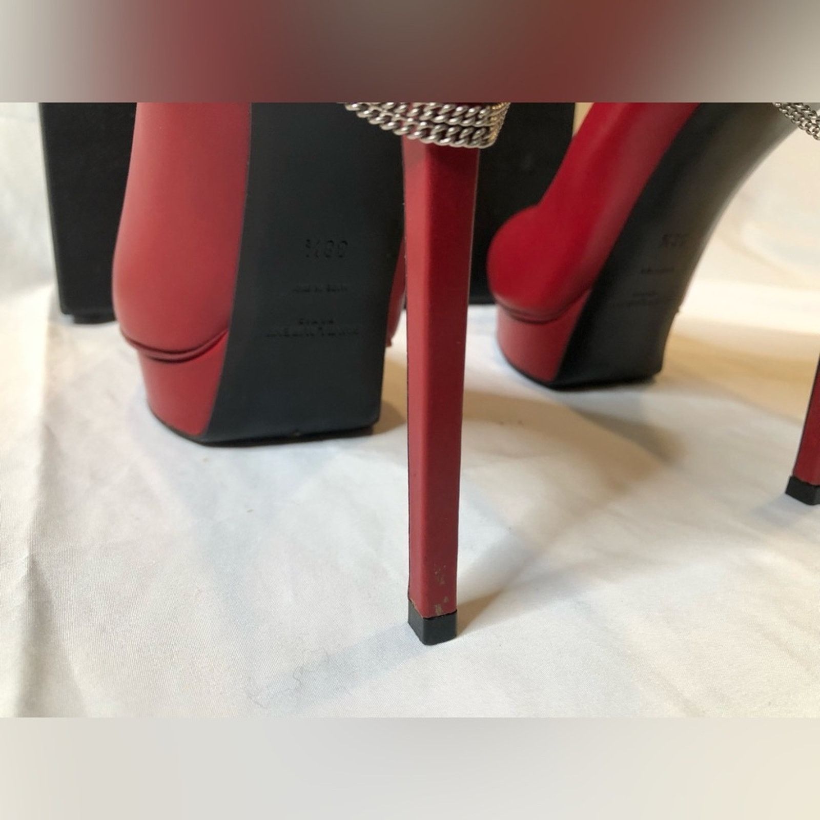Yves Saint Laurent Yves Saint Laurent Women’s Janis Heel--Red—Size 38.5 Size US 8 / IT 38 - 14 Thumbnail