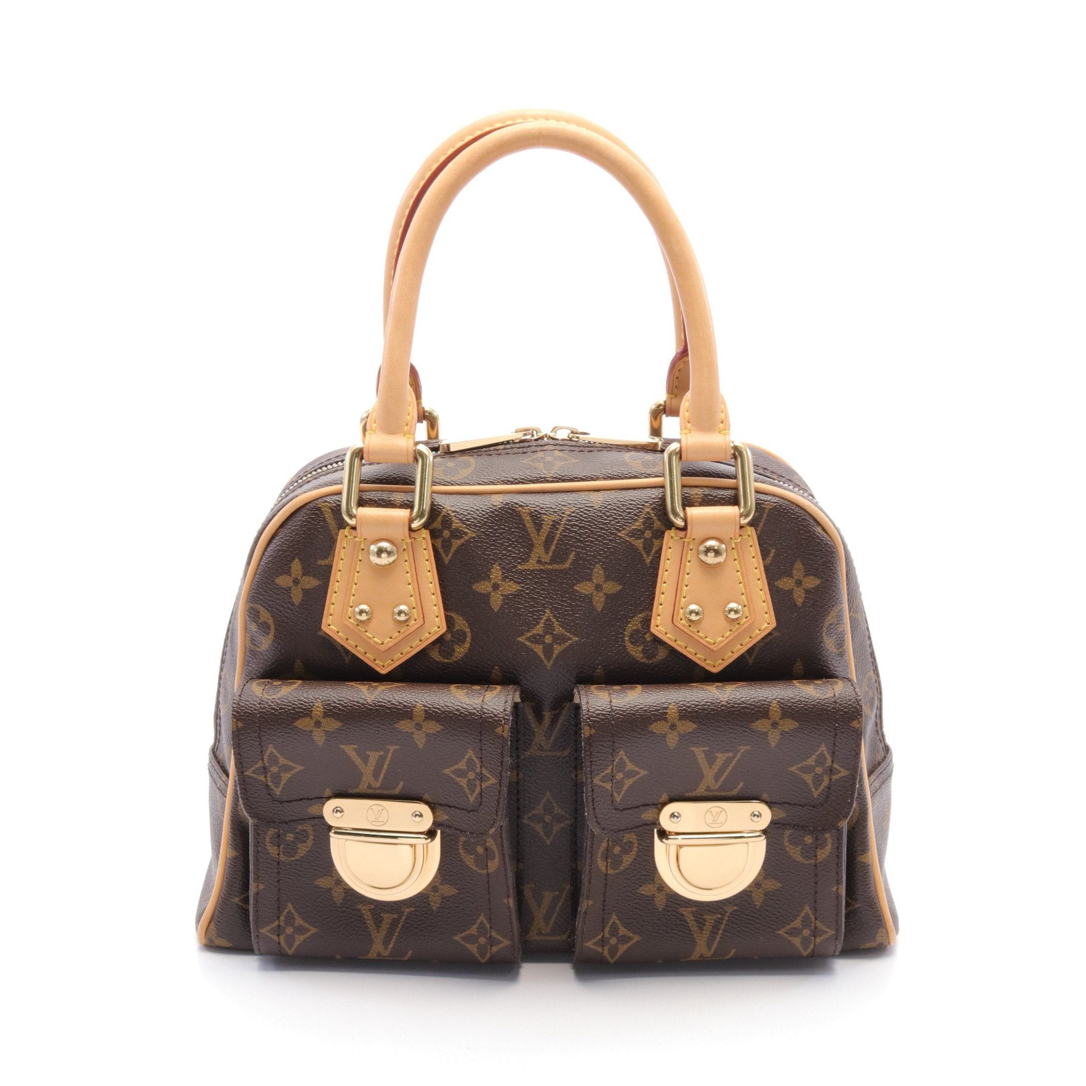 Louis Vuitton Louis Vuitton Manhattan Pm Monogram Handbag Leather Brown Size ONE SIZE - 1 Thumbnail