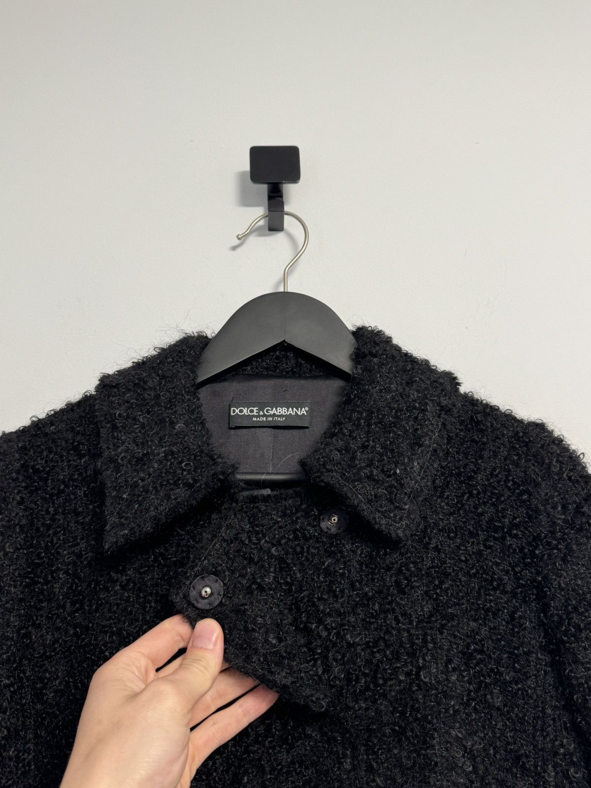 Dolce & Gabbana Dolce & Gabbana Black Boucle Wool Mohair Coat Jacket IT42 Size M / US 6-8 / IT 42-44 - 8 Thumbnail