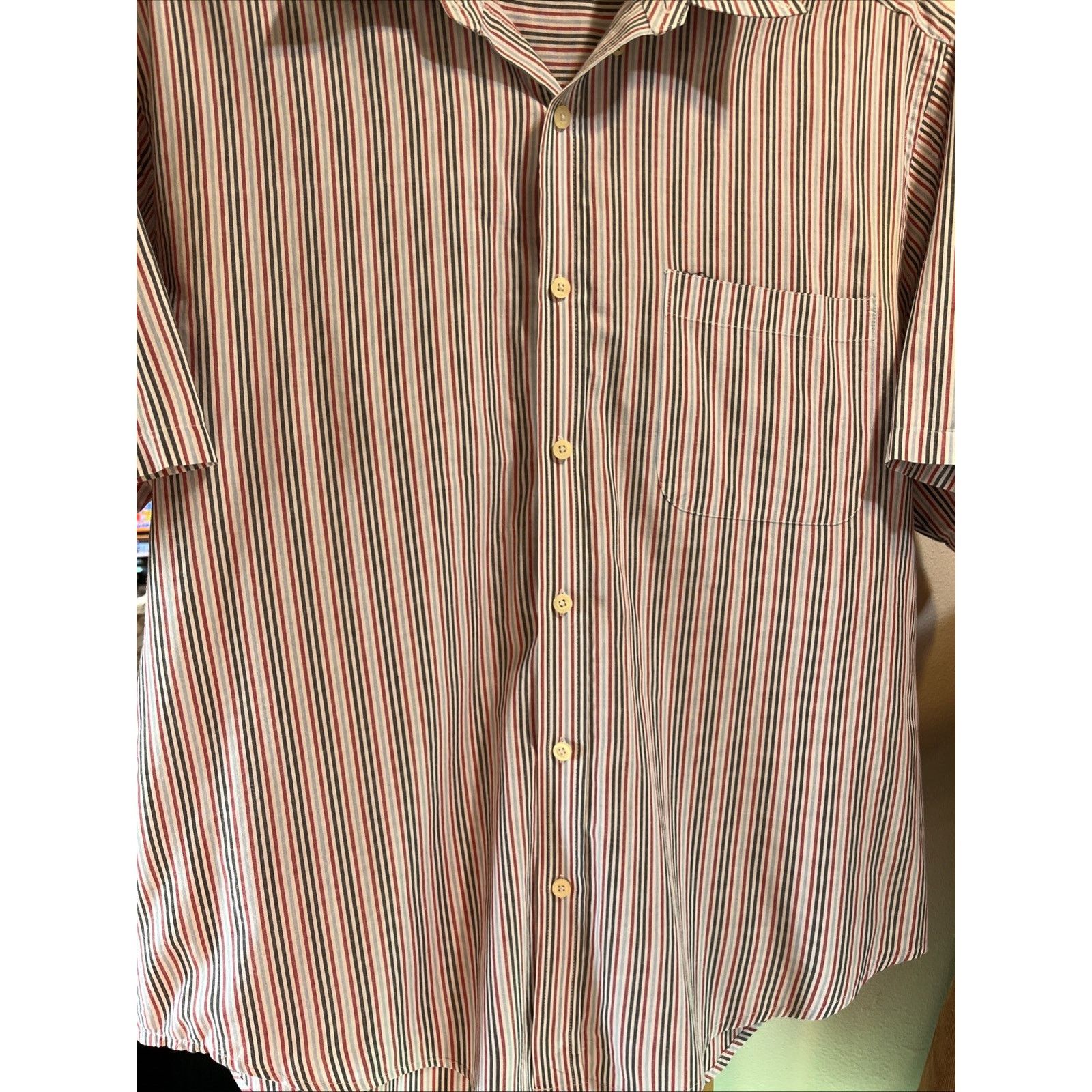 Puritan Puritan VTG men’s L White Red Blue Striped Cotton Poly shirt Size US L / EU 52-54 / 3 - 5 Thumbnail