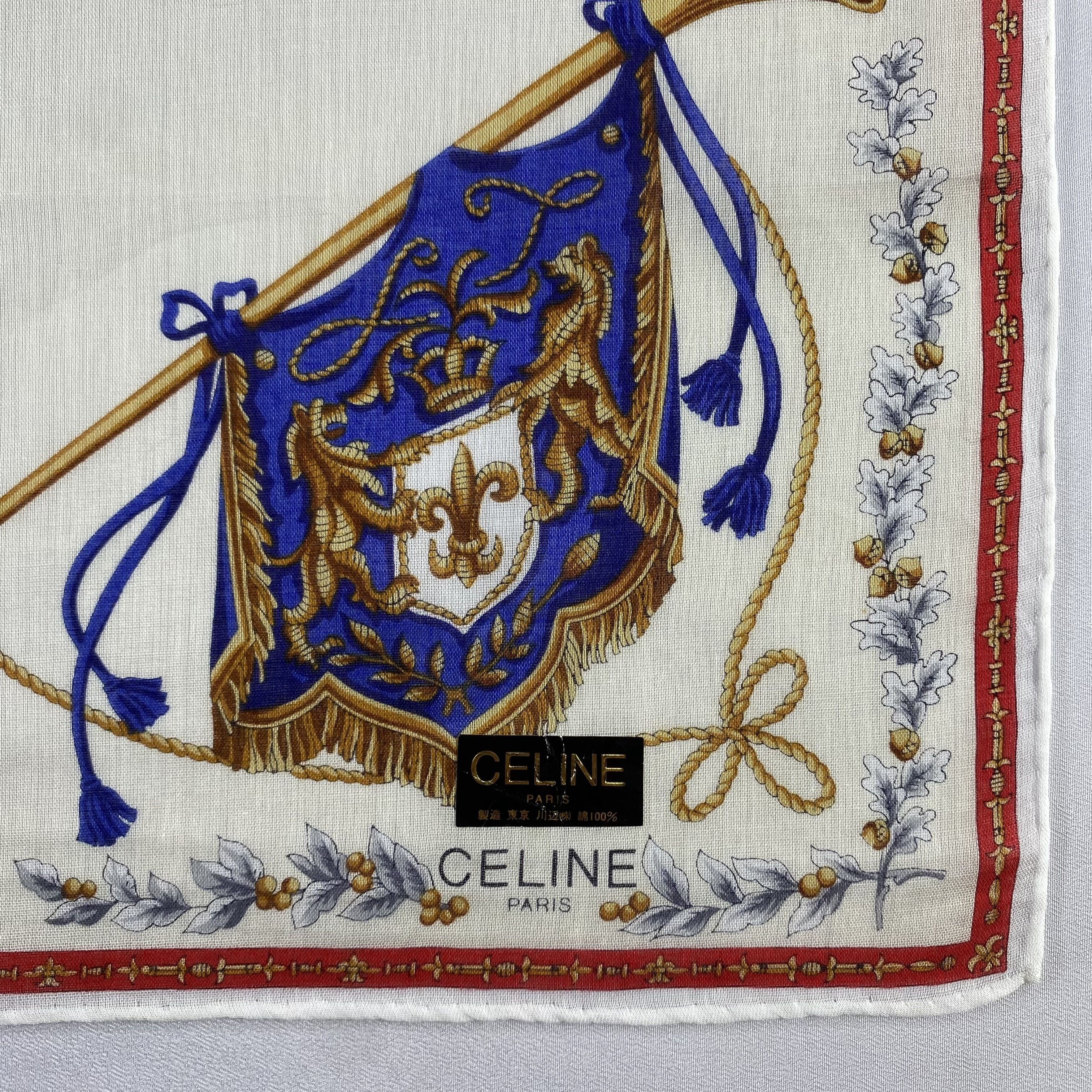Celine × Vintage NWT Celine Handkerchief / Neckerchief / Bandana-P1228 Size ONE SIZE - 3 Thumbnail