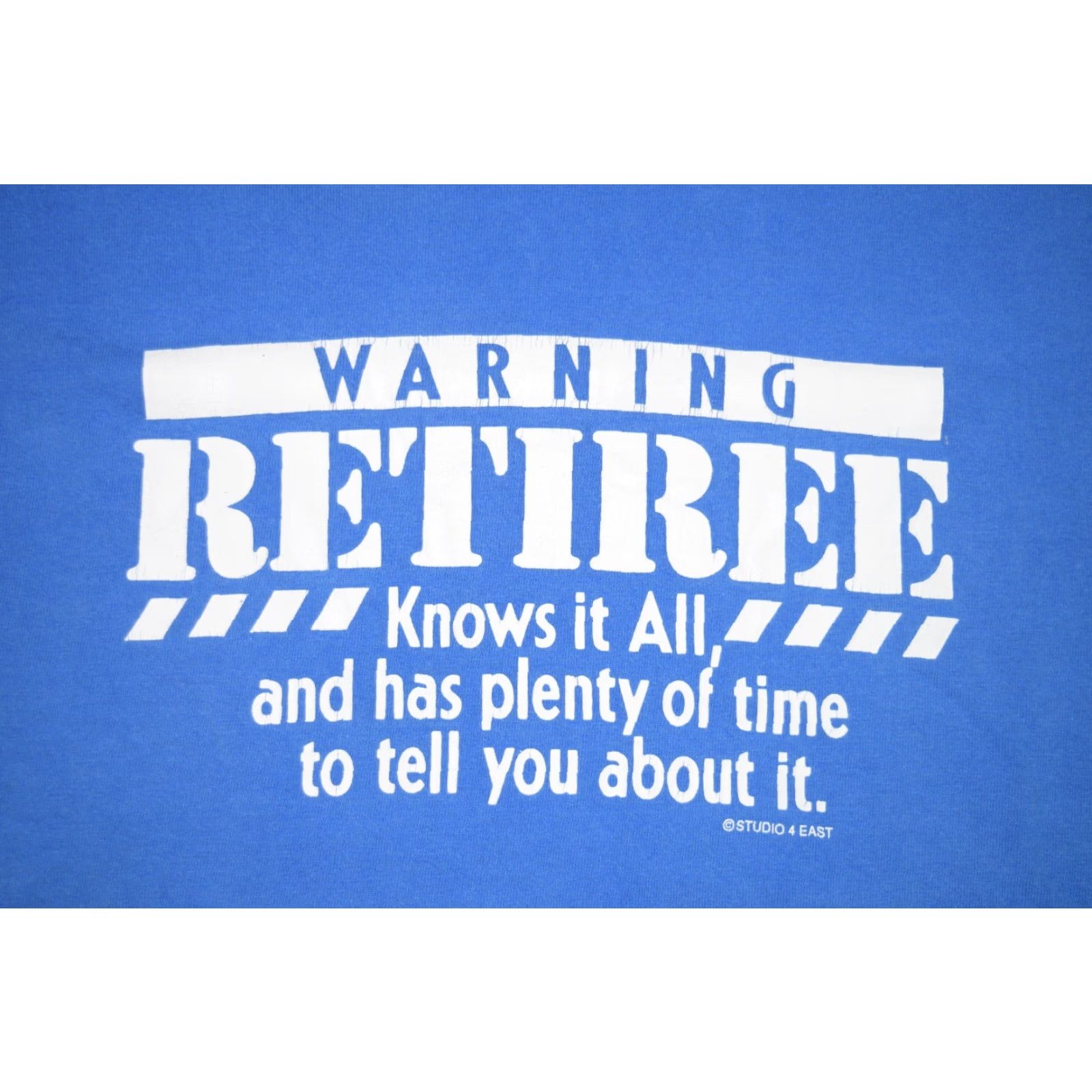 Fruit Of The Loom VTG RETIREE WARNING T-SHIRT SHIRT Men L Blue 1990s Grunge Fruit of the Loom Made in USA Size US L / EU 52-54 / 3 - 2 Thumbnail