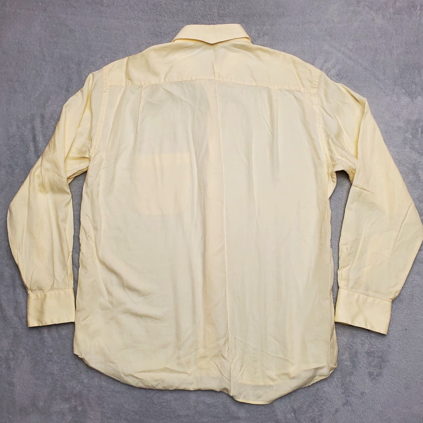 Vintage Lazo Shirt Mens 16.5 Yellow Long Sleeve Hidden Button Down 100% Cotton Italy Shirt Mens 16.5 Yellow Long Sleeve Button-Down Cotton Italy Size US XL / EU 56 / 4 - 7 Thumbnail