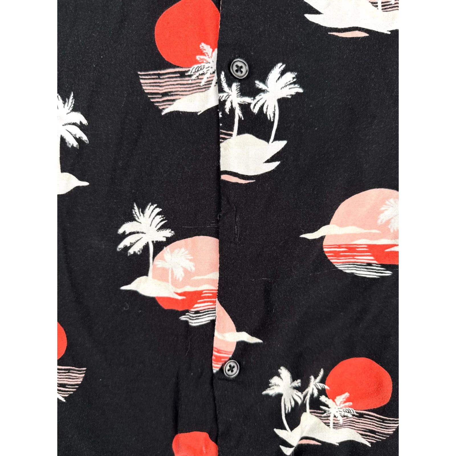 Vintage No Boundaries Shirt Men XL Black Sunset AOP 100% Rayon Hawaiian Beach Vacation Party/Cocktail Spring Summer Fall Winter Casual Size US XL / EU 56 / 4 - 6 Thumbnail