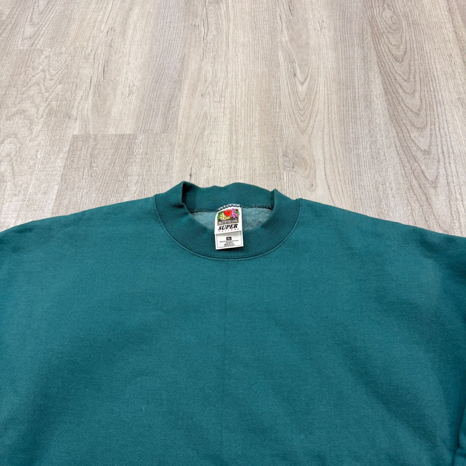 Fruit Of The Loom Vintage Fruit of The Loom Sweatshirt Extra Large Teal Green Size US XL / EU 56 / 4 - 3 Thumbnail