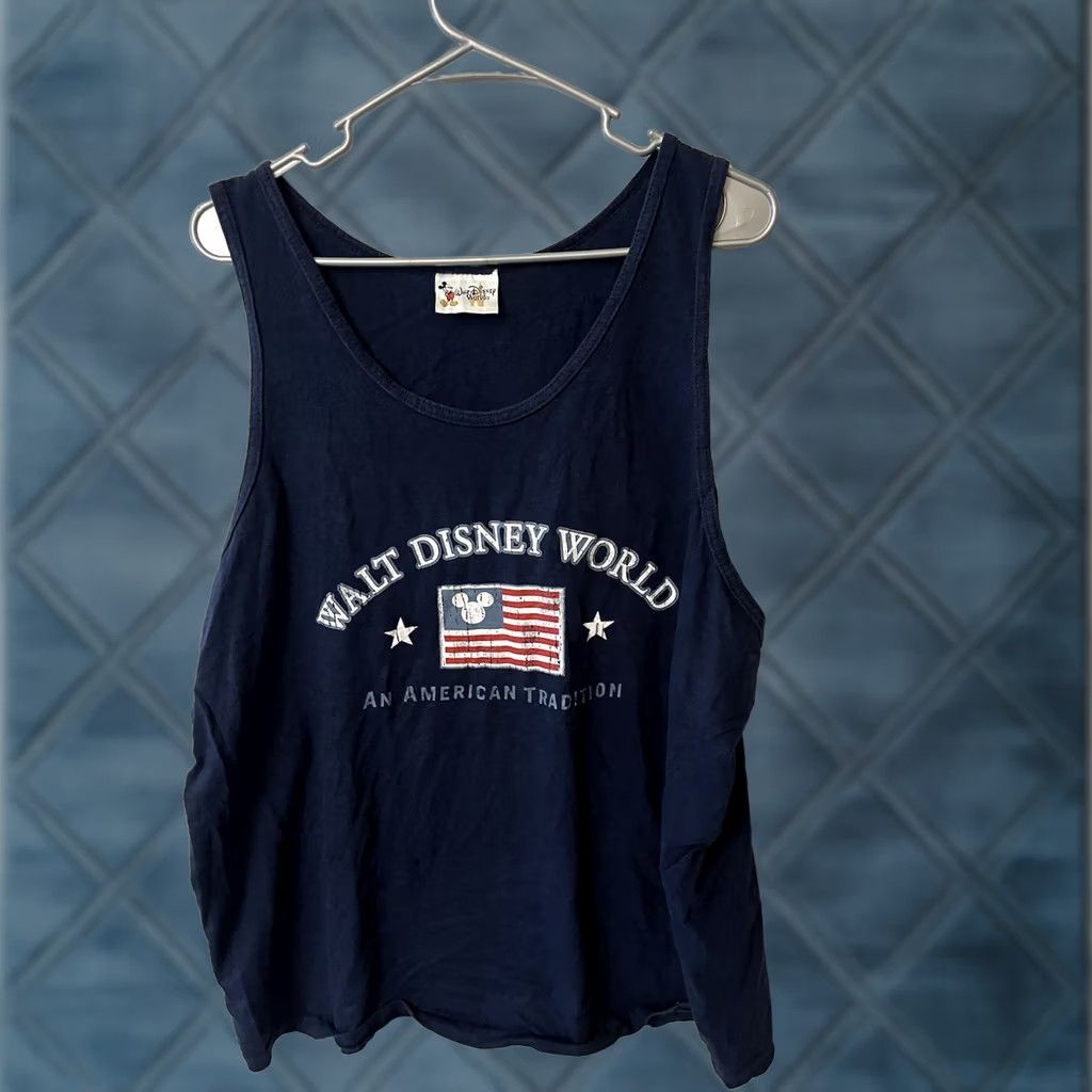Disney VINTAGE Disney Mickey Mouse Tank Top Adult XXL Gray Mens Sleeveless Muscle Shirt Size US XXL / EU 58 / 5 - 1 Thumbnail