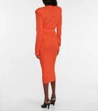 Balmain o1y0625 Midi Skirt in Orange Size 26" / US 2 / IT 38 - 3 Thumbnail