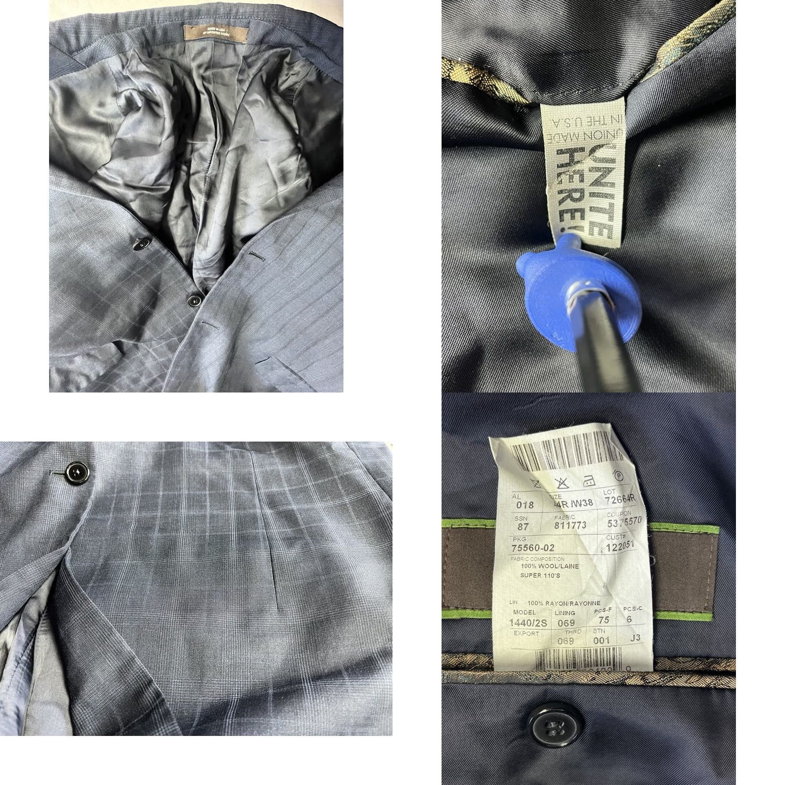 Joseph Abboud Joseph Abboud Blazer Jacket Blue Wool 44R Navy Notch Lapel Single-Breasted 2-Button USA Made Vintage? No Size 44R - 8 Thumbnail