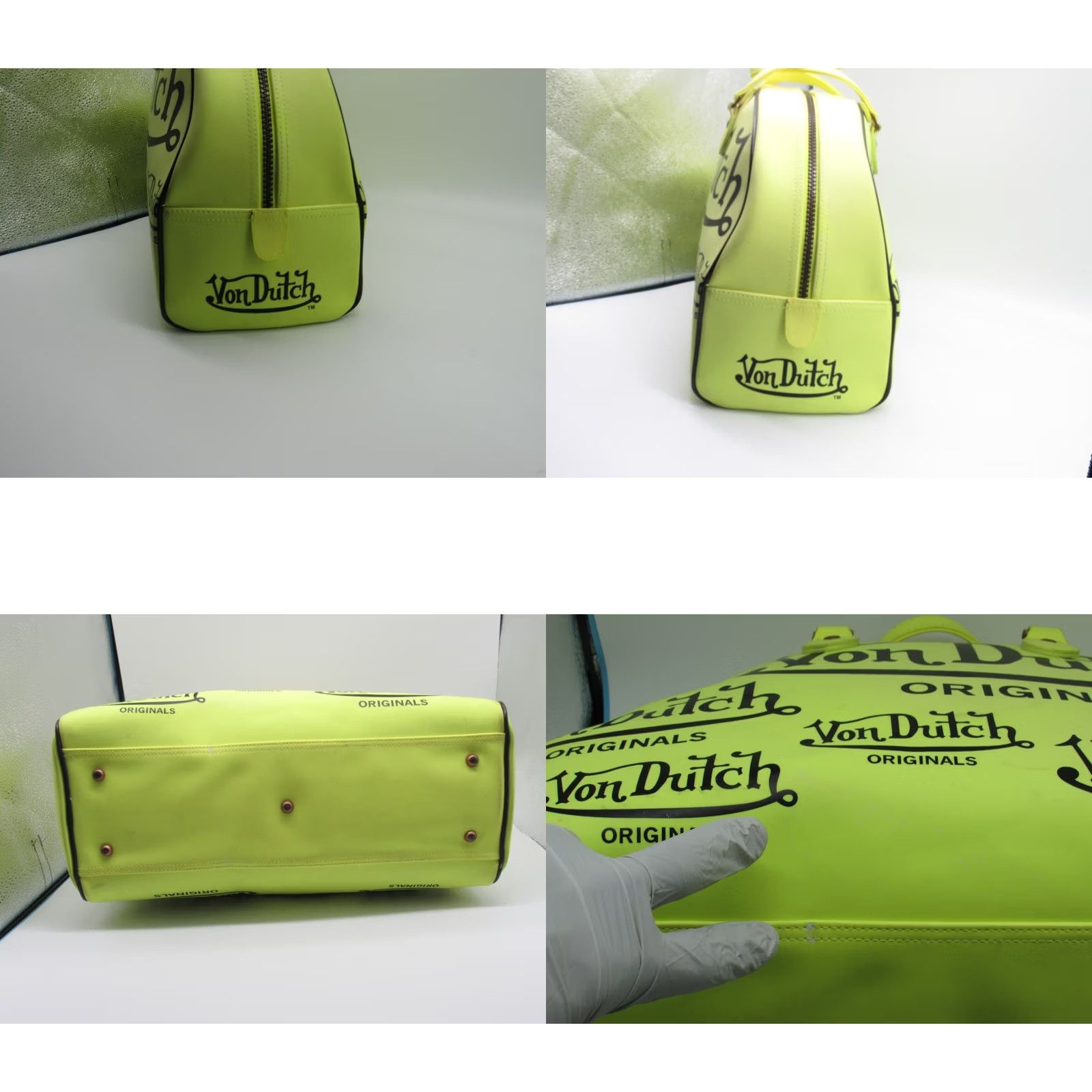 Von Dutch VINTAGE Von Dutch Bowling Bag Satchel/Top Handle Bag Yellow Mini Womens Size ONE SIZE - 8 Thumbnail