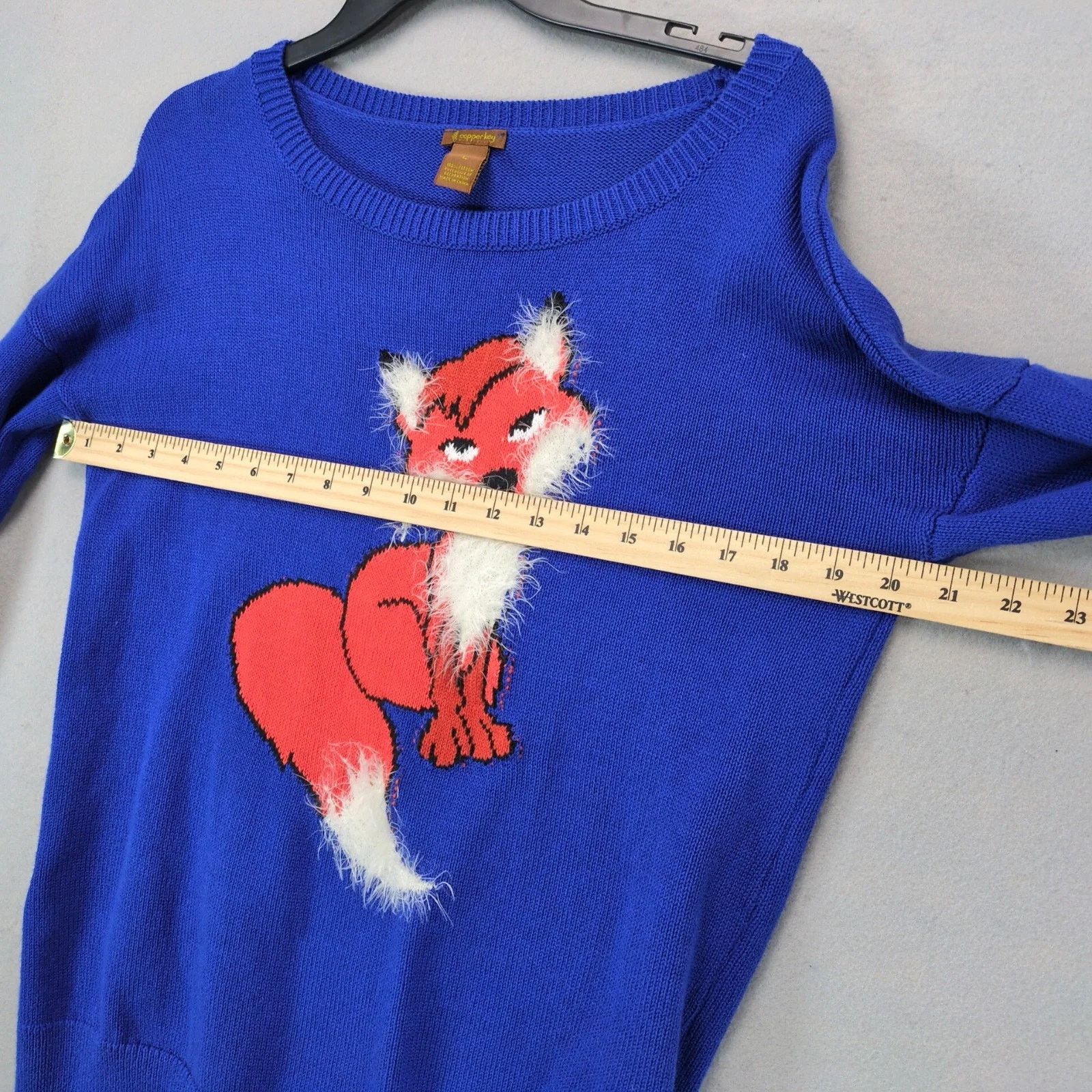 Other Copper Key Cute Fuzzy Fox Blue High-Low Sweater Women's L Size L / US 10 / IT 46 - 6 Thumbnail