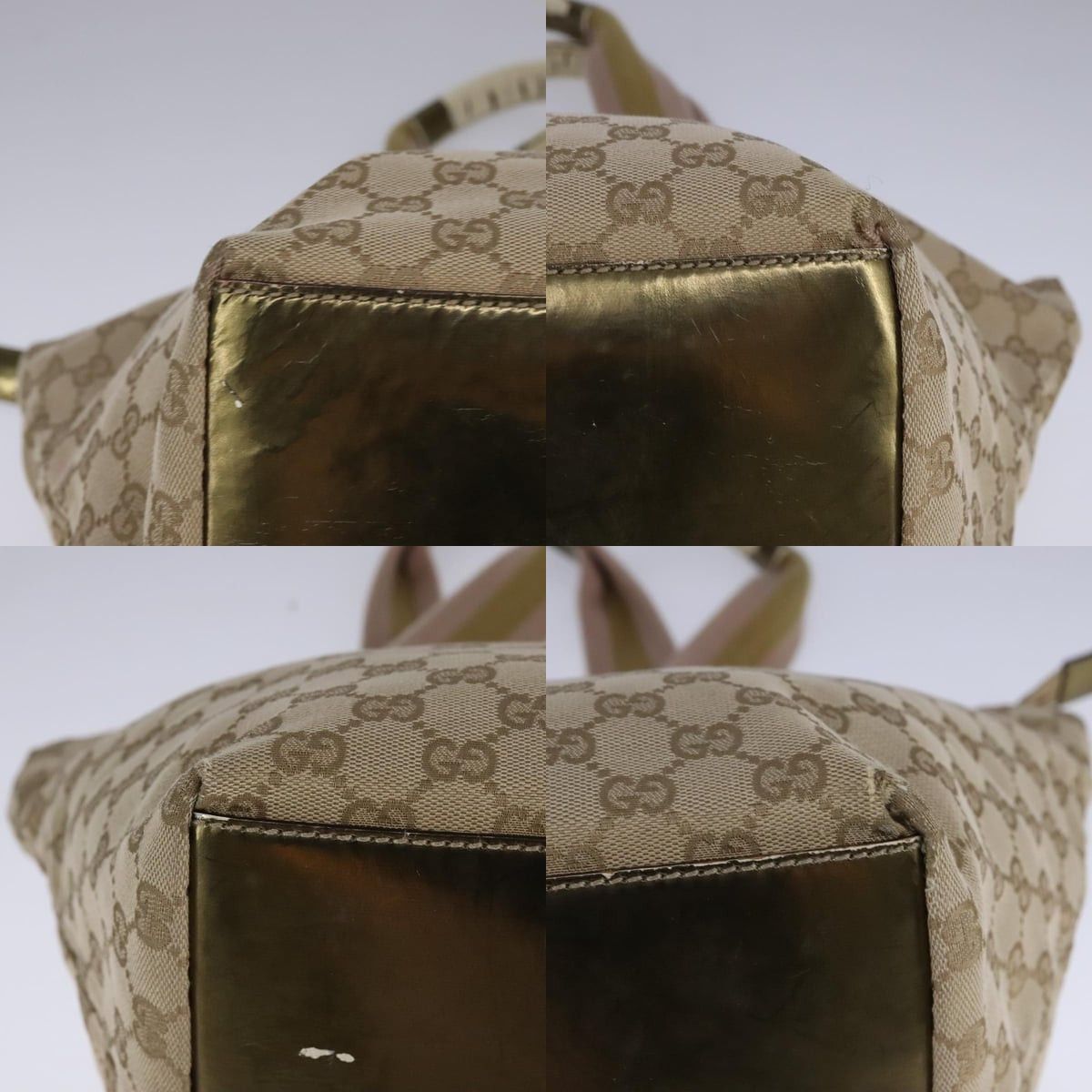 Gucci GUCCI GG Canvas Sherry Line Tote Bag Beige Gold Pink Size ONE SIZE - 10 Thumbnail