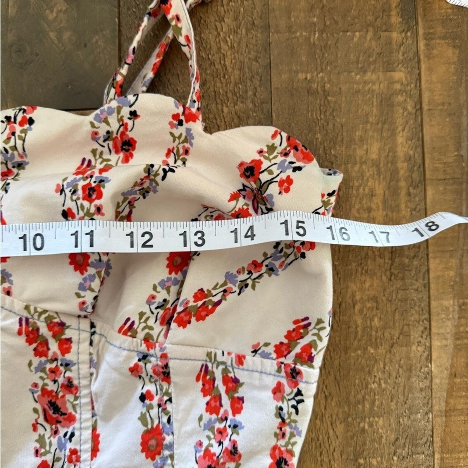 Anthropologie Anthro $170 Sweetheart Floral Striped Midi Dress Size 8 Size M / US 6-8 / IT 42-44 - 7 Thumbnail