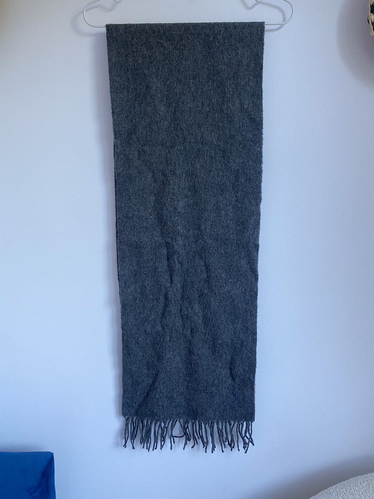 image of YVES Saint Laurent Yak Pure Wool Scarf Grey Vintage, Women's