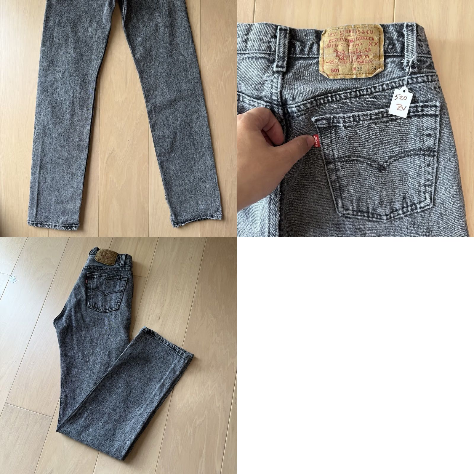 Levi's VINTAGE Levis 501 Jeans 29 Black 80s Denim Workwear USA Mens Size US 29 - 8 Thumbnail