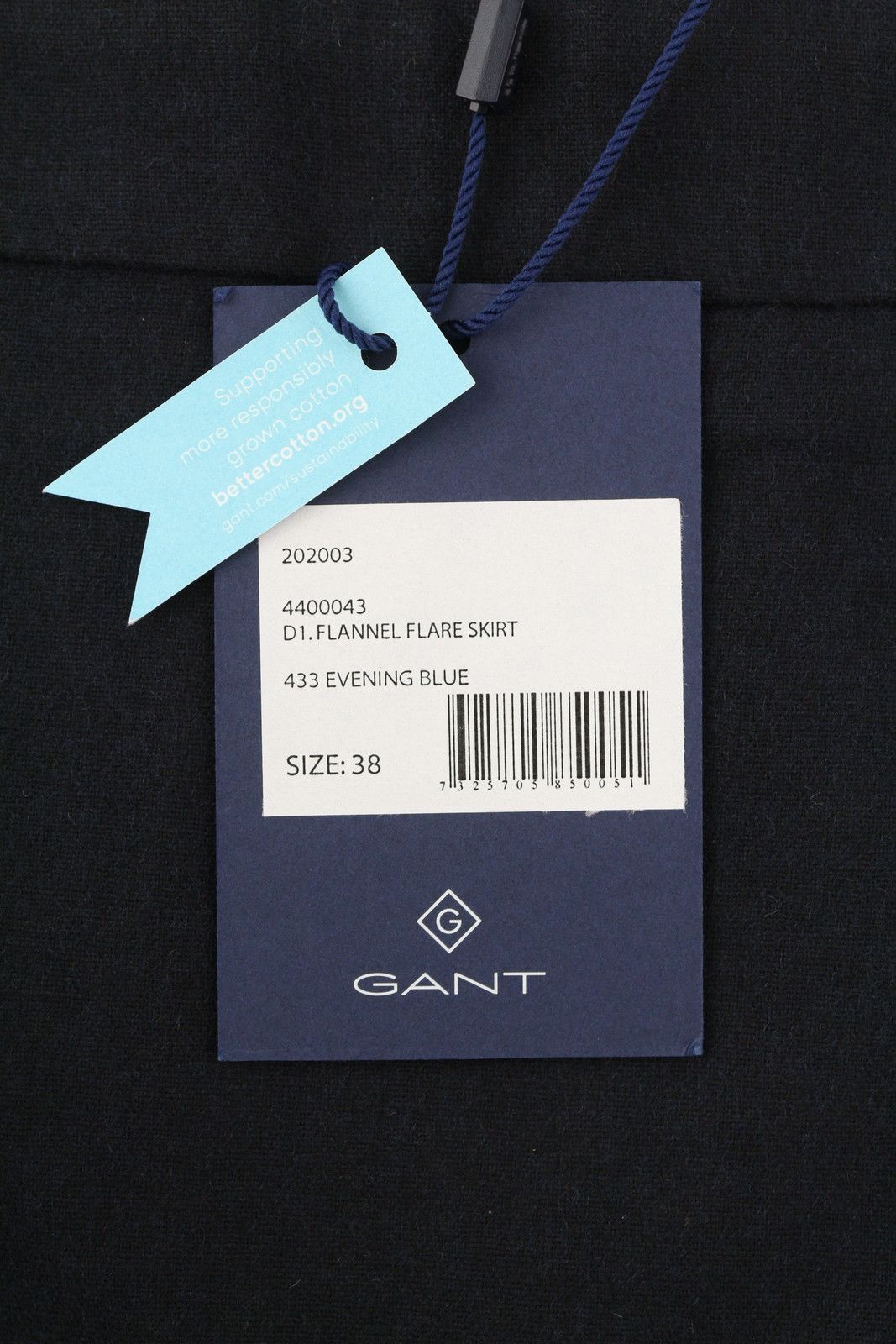 Gant FLANNEL FLARE EU38 Dark Blue Wool Blend Skirt 85357 Size 28" / US 6 / IT 42 - 7 Thumbnail