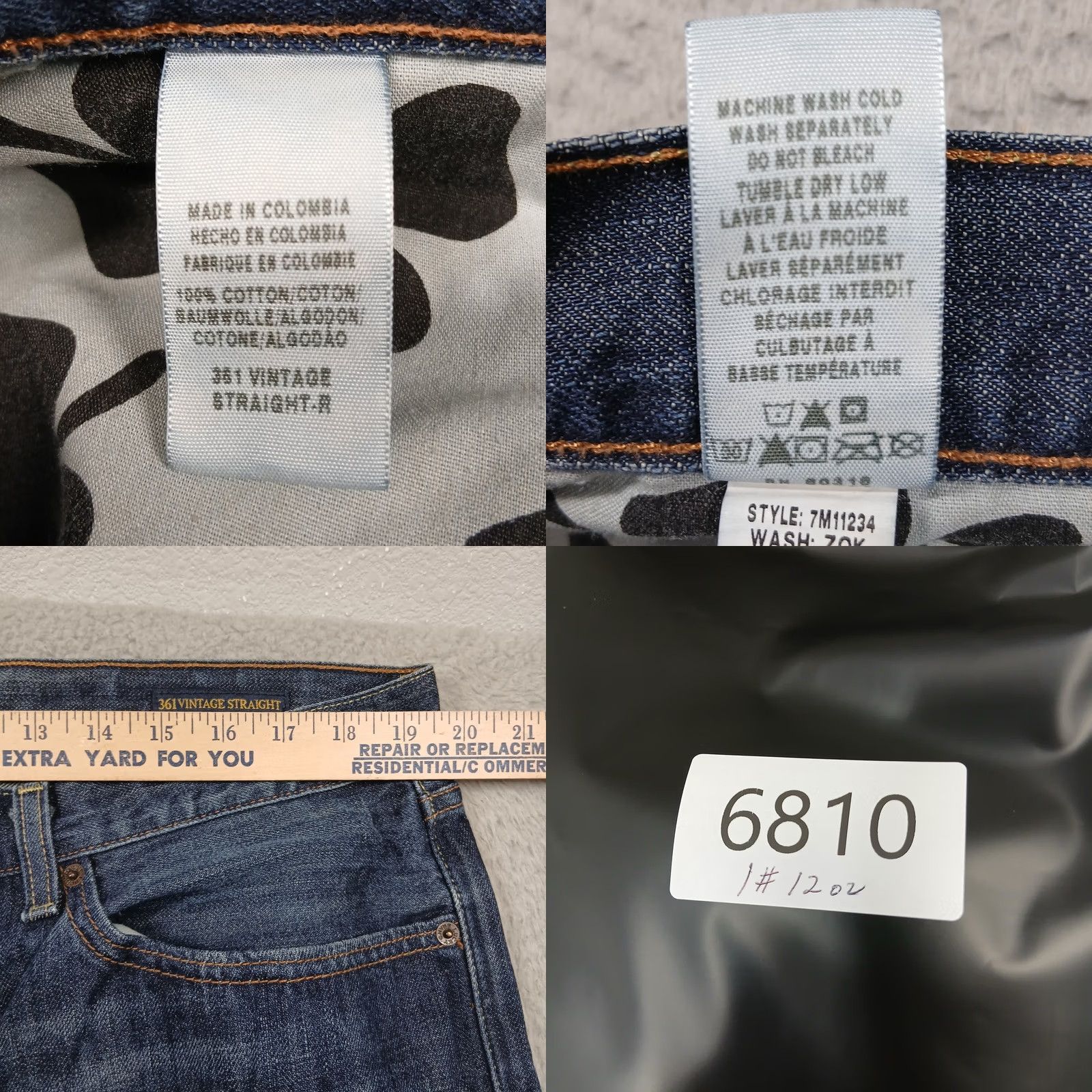 Lucky Brand Lucky Brand 361 Vintage Straight Jeans Mens 38x30 Dark Wash Denim Straight Jeans Men 38 Dark Blue Mens Jeans Size US 38 / EU 54 - 8 Thumbnail