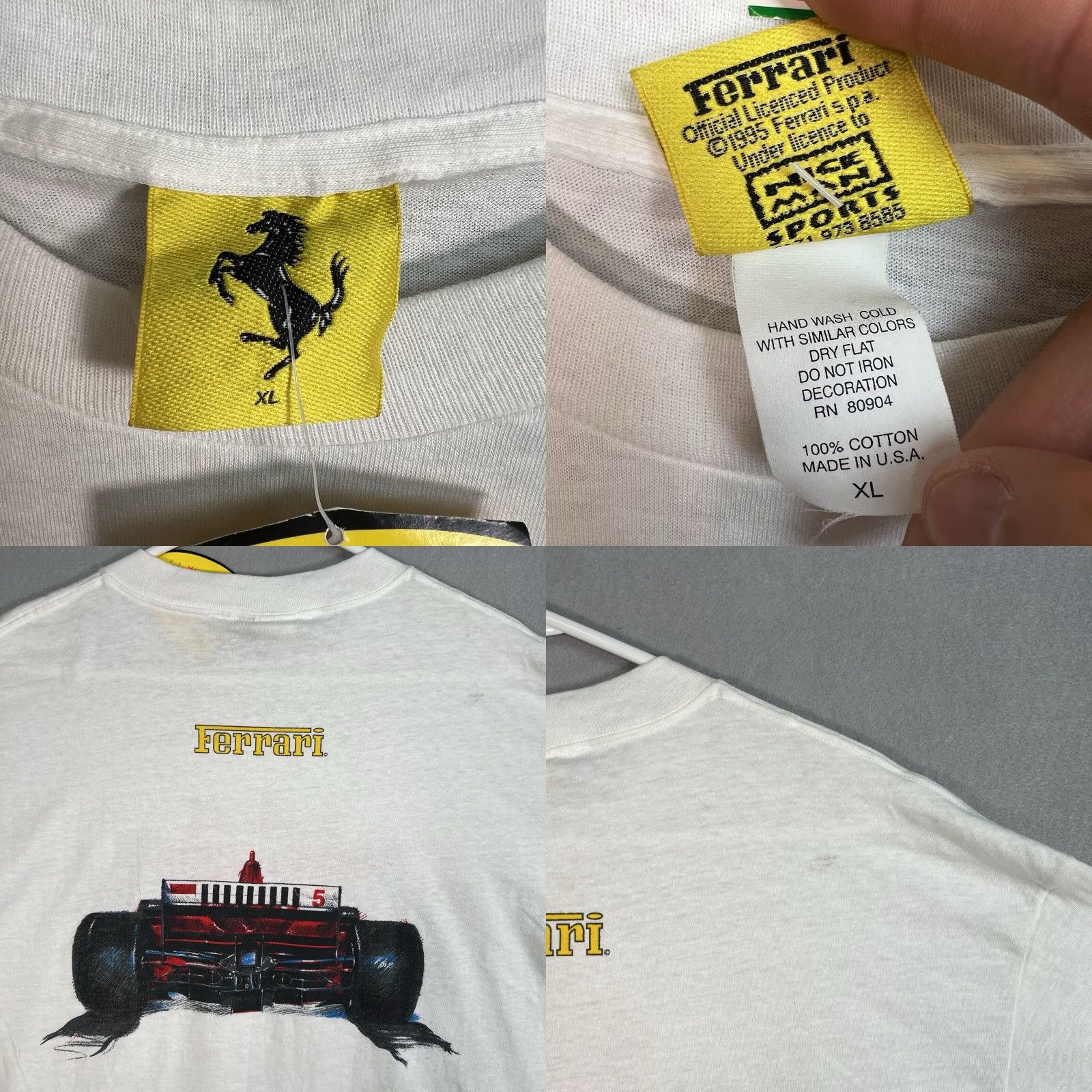 Ferrari VINTAGE Ferrari Formula 1 Shirt Adult XL White Mens Size US XL / EU 56 / 4 - 8 Thumbnail