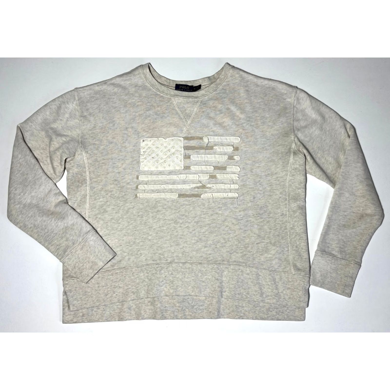 Polo Ralph Lauren Polo Ralph Lauren Pullover Sweatshirt Women’s American Flag Sz M Gray Polo Ralph Lauren Sweatshirt Women’s American Flag M Gray Size M / US 6-8 / IT 42-44 - 3 Thumbnail