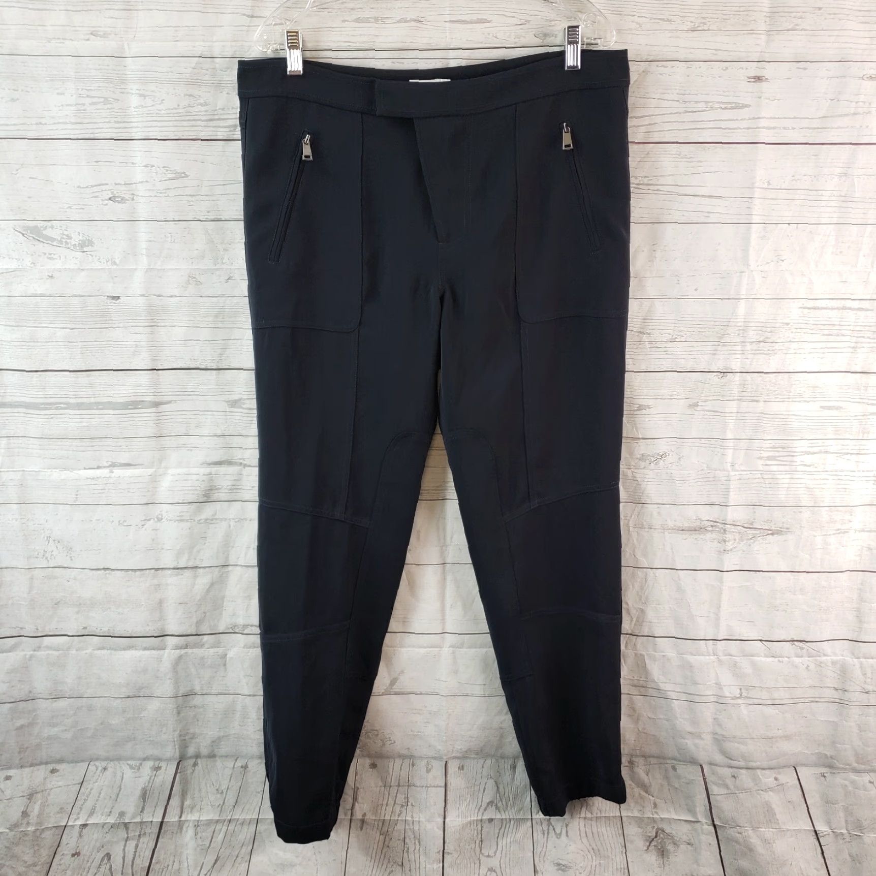 Vince Vince Womens Patchwork Cargo Pants Sz 12 Blue Zip Pockets Tapered Leg Size 34" / US 12 / IT 48 - 2 Thumbnail