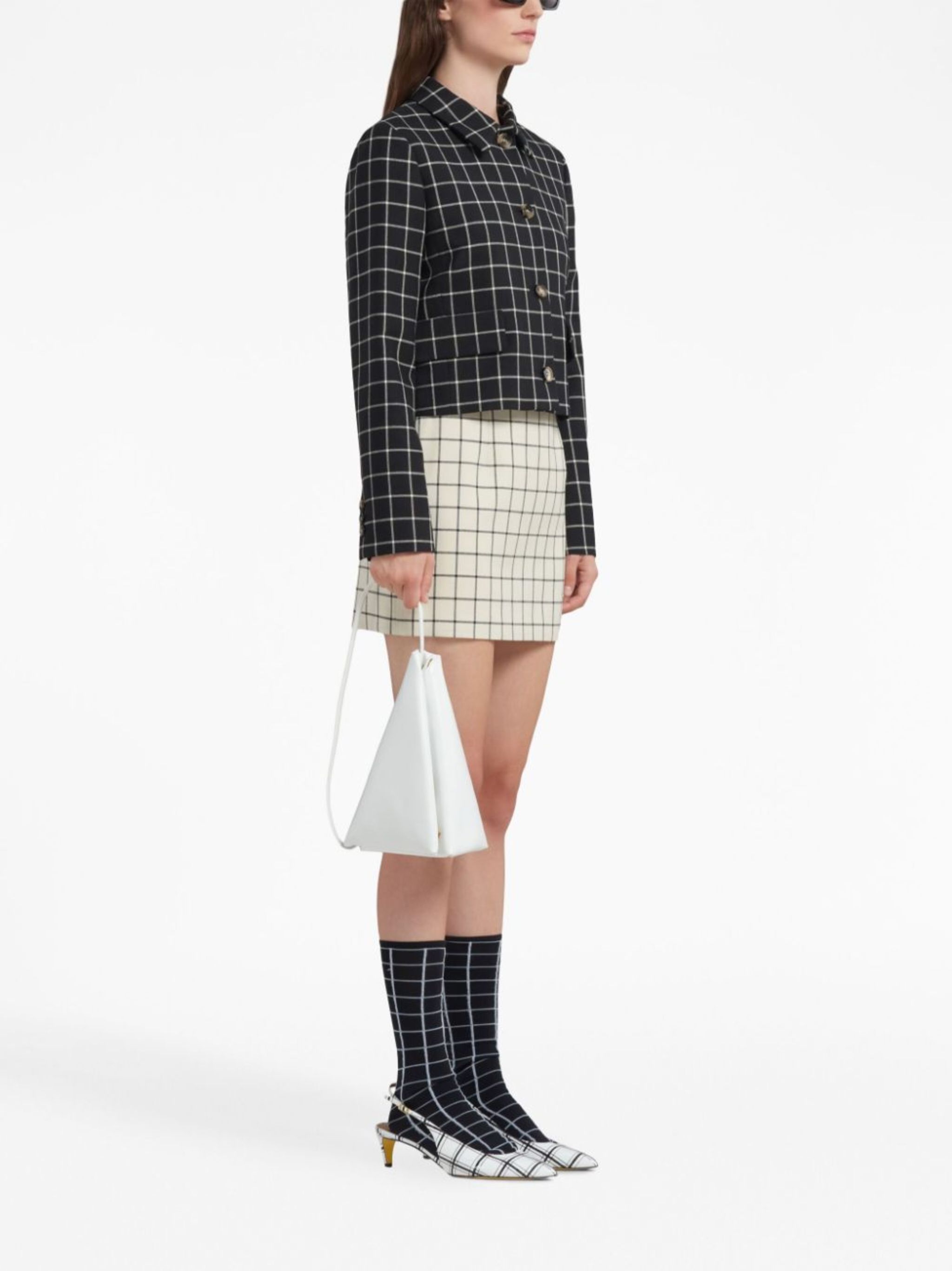 Marni o1w1db10824 Checked Jacket in Black White Size M / US 6-8 / IT 42-44 - 3 Thumbnail