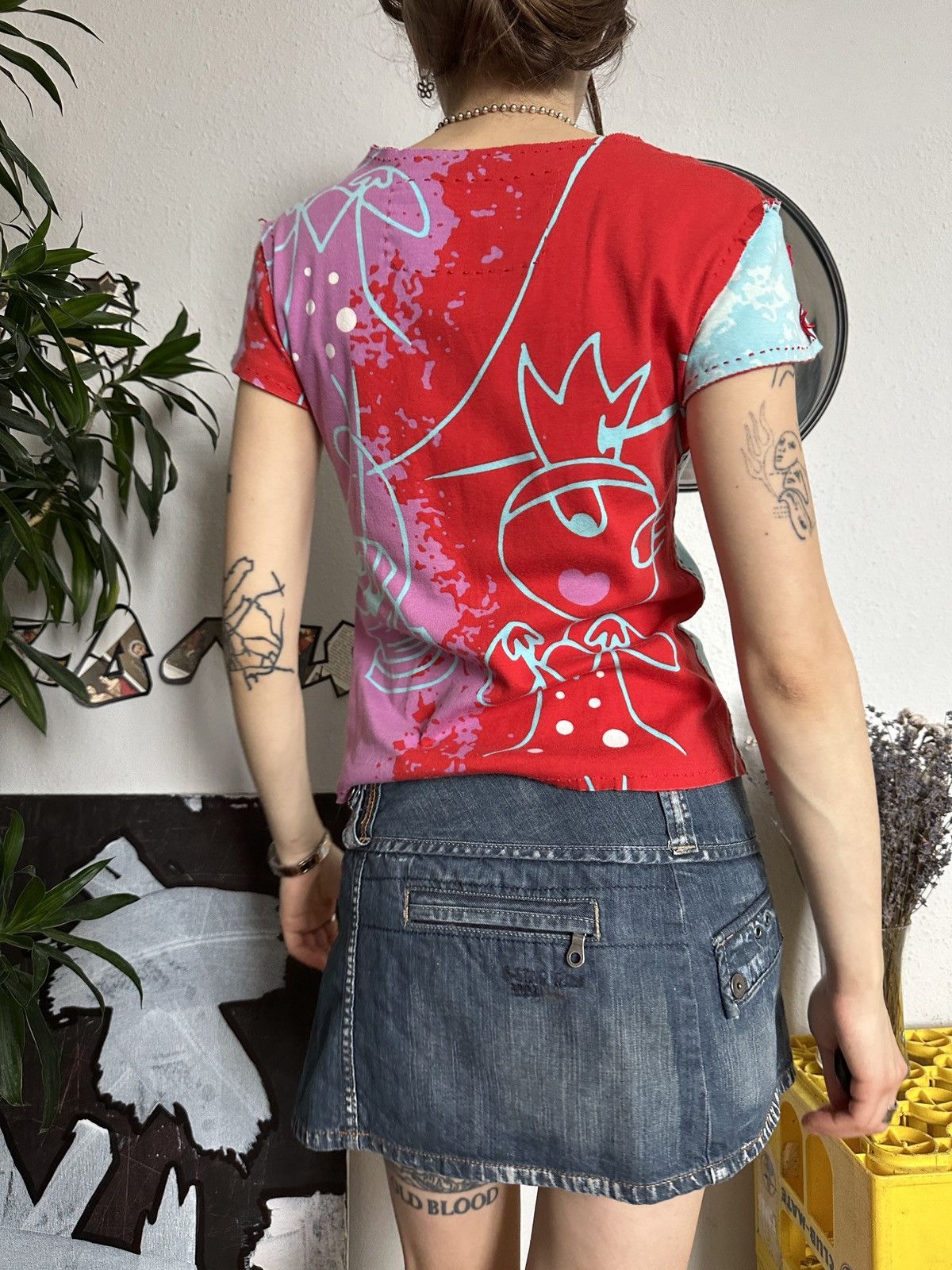 If Six Was Nine × Seditionaries Graphic Printed Funky Top Patchwork Details like Custo Size M / US 6-8 / IT 42-44 - 4 Thumbnail