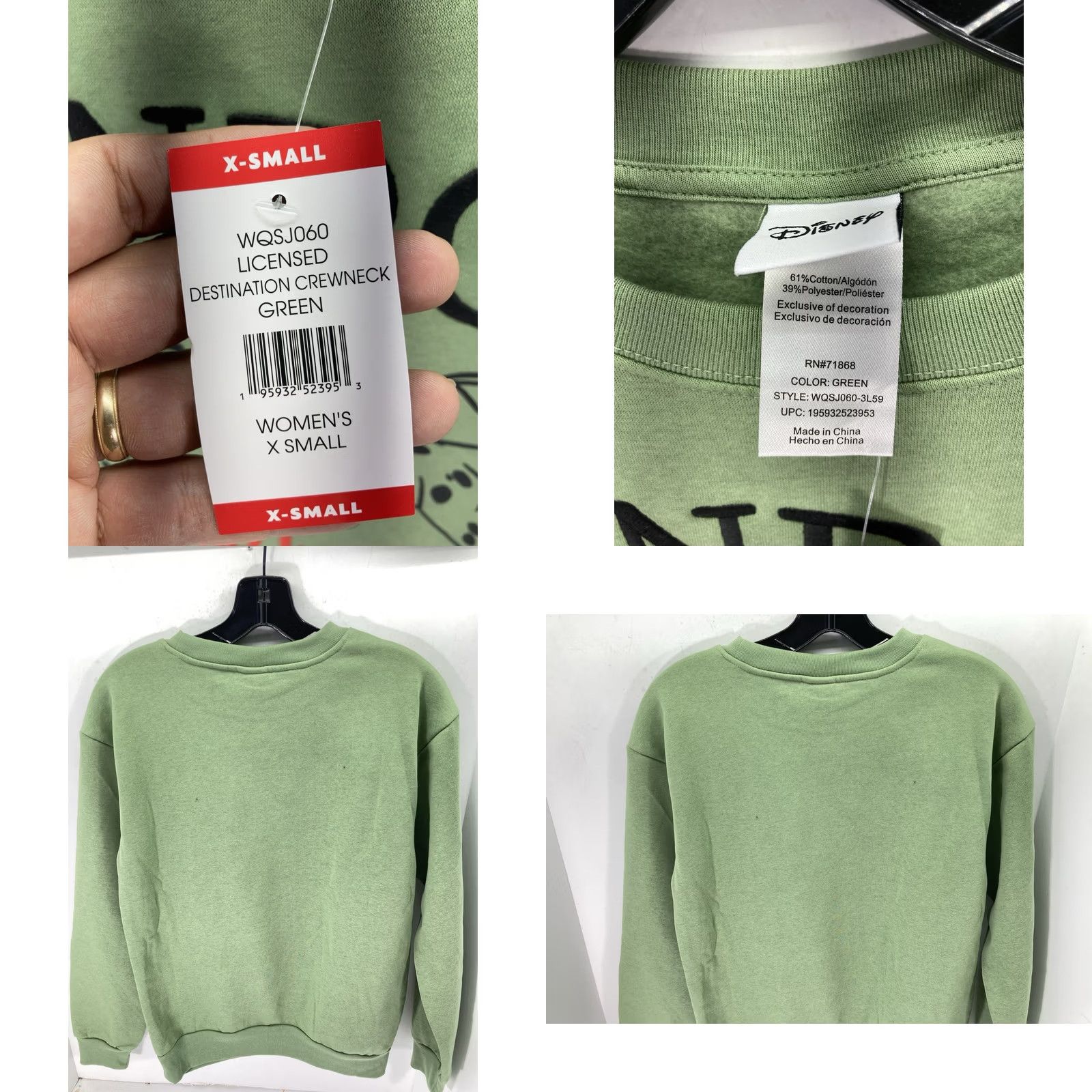 Disney Disney 101 Dalmatians Sweatshirt Women XS Green London England Pullover NWT Shirt Size XS / US 0-2 / IT 36-38 - 8 Thumbnail