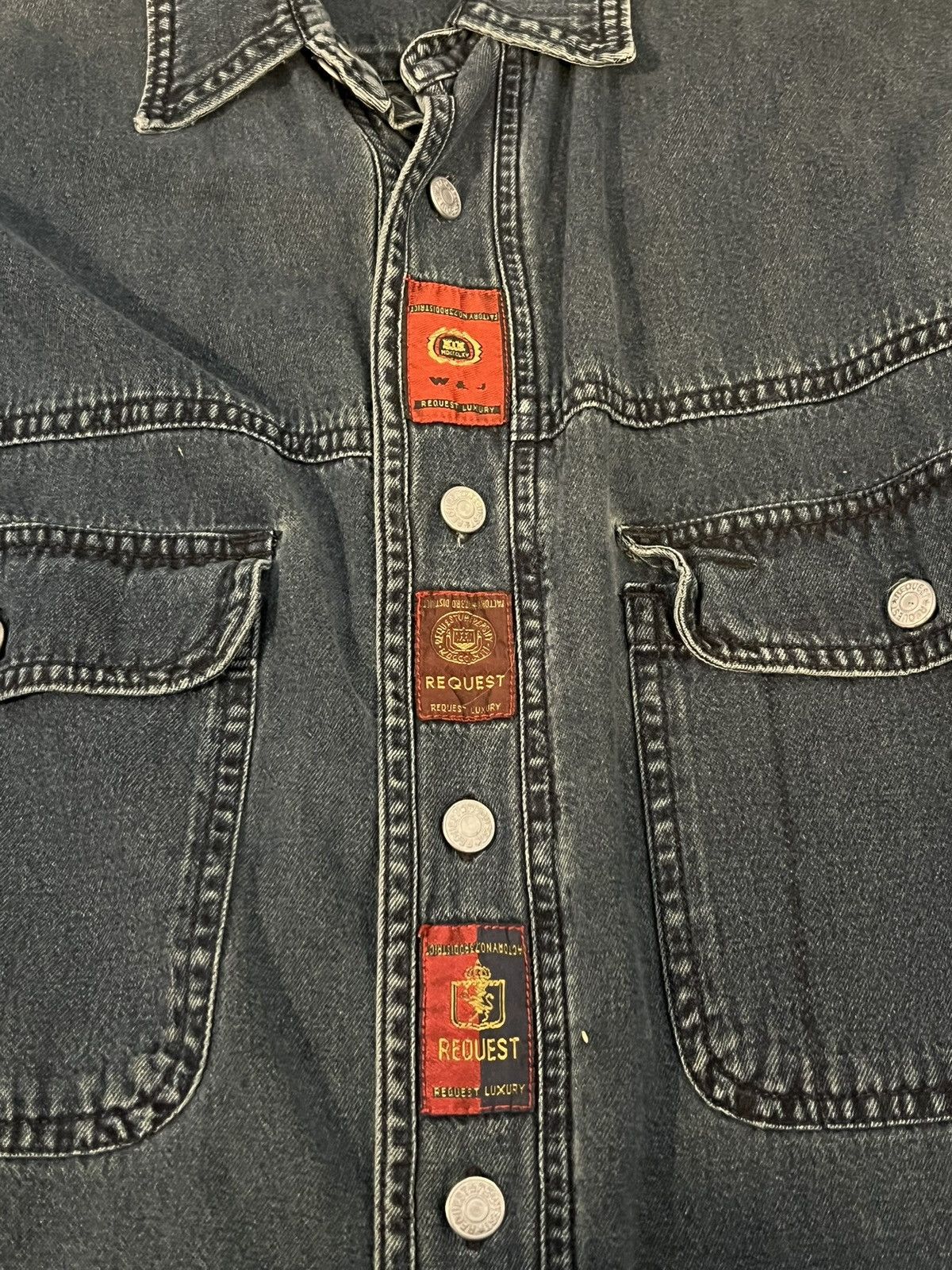 Request Jeans 80s Vintage Denim Button Up Request XL Size US XL / EU 56 / 4 - 2 Thumbnail