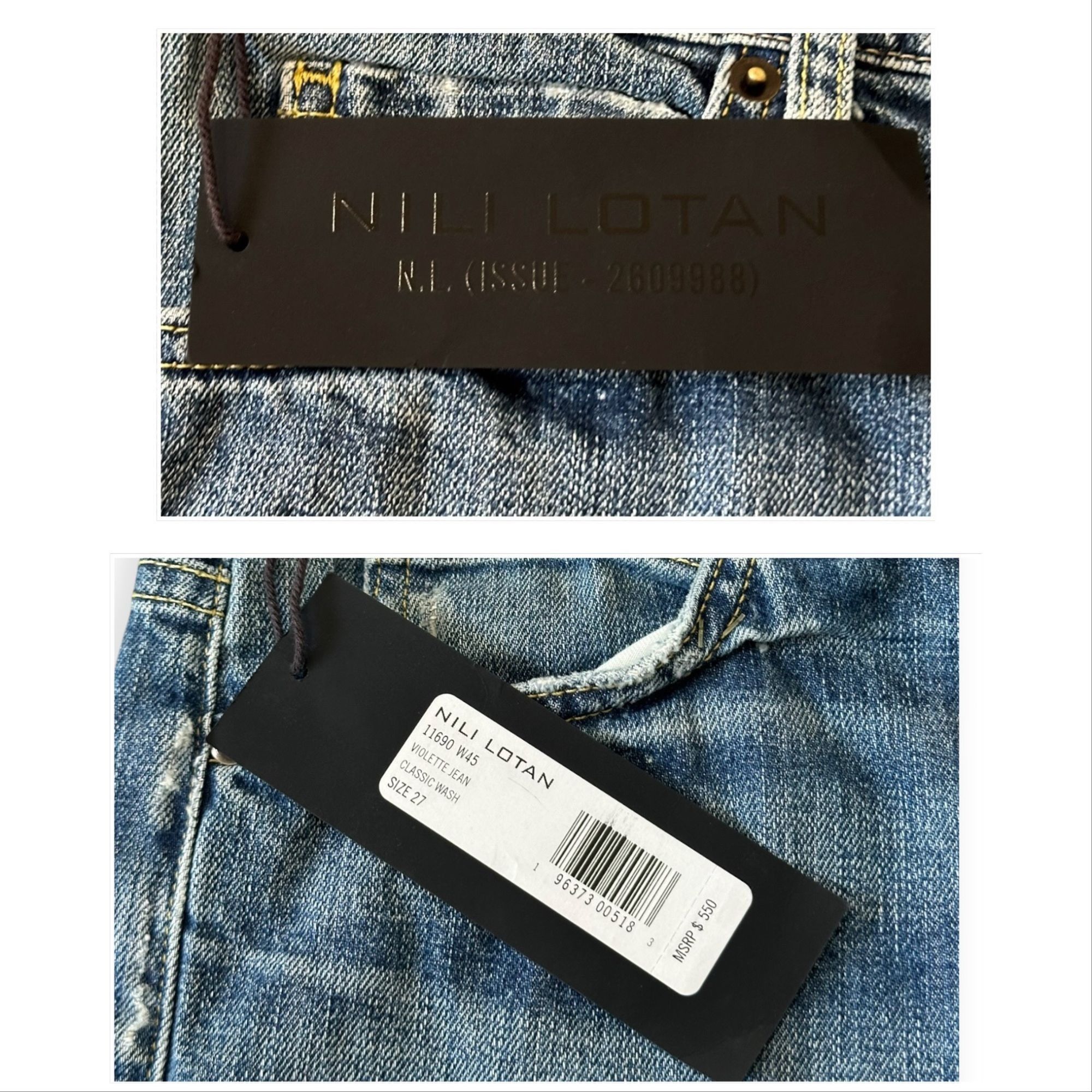 Nili Lotan Nili Lotan Violette Jeans, Size 27, Classic Wash, New with Size 27" / US 4 / IT 40 - 4 Thumbnail