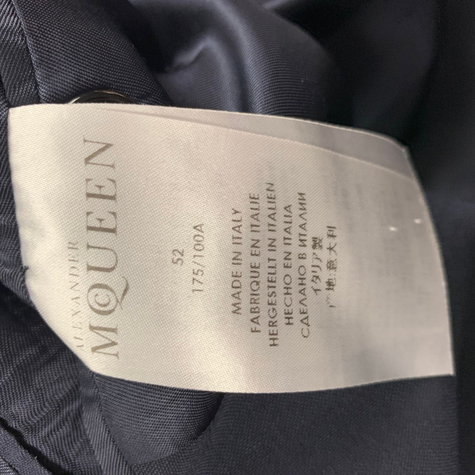 Alexander McQueen Size 42 Navy Wool Mohair Notch Lapel Sport Coat Size 42R - 5 Thumbnail