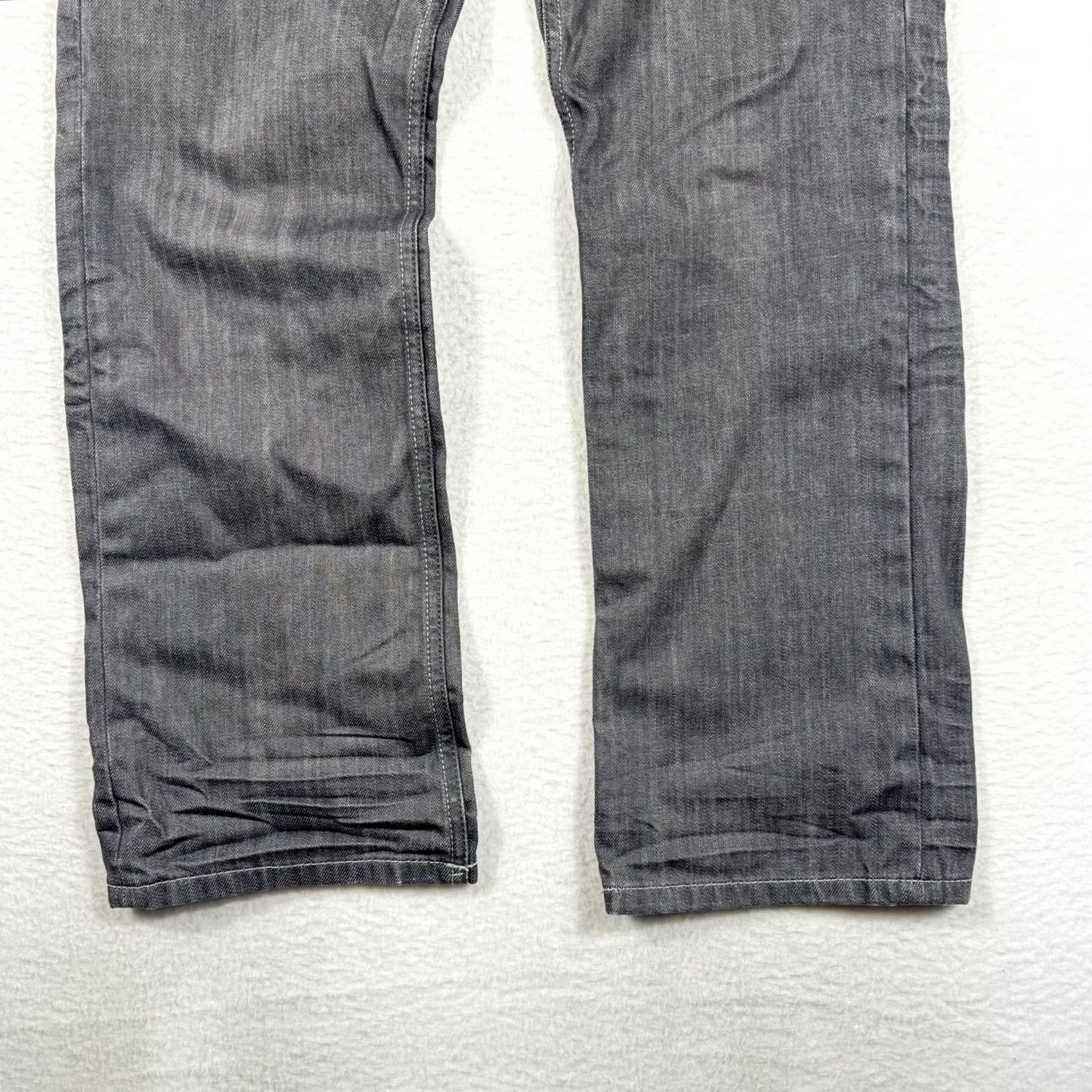 Express Express Mens Jeans Slim Straight 31x30 Distressed Gray Denim 5-Pocket Cotton Washed Y2K Rocco Slim fit Straight Leg Jeans Mens Size US 31 - 3 Thumbnail