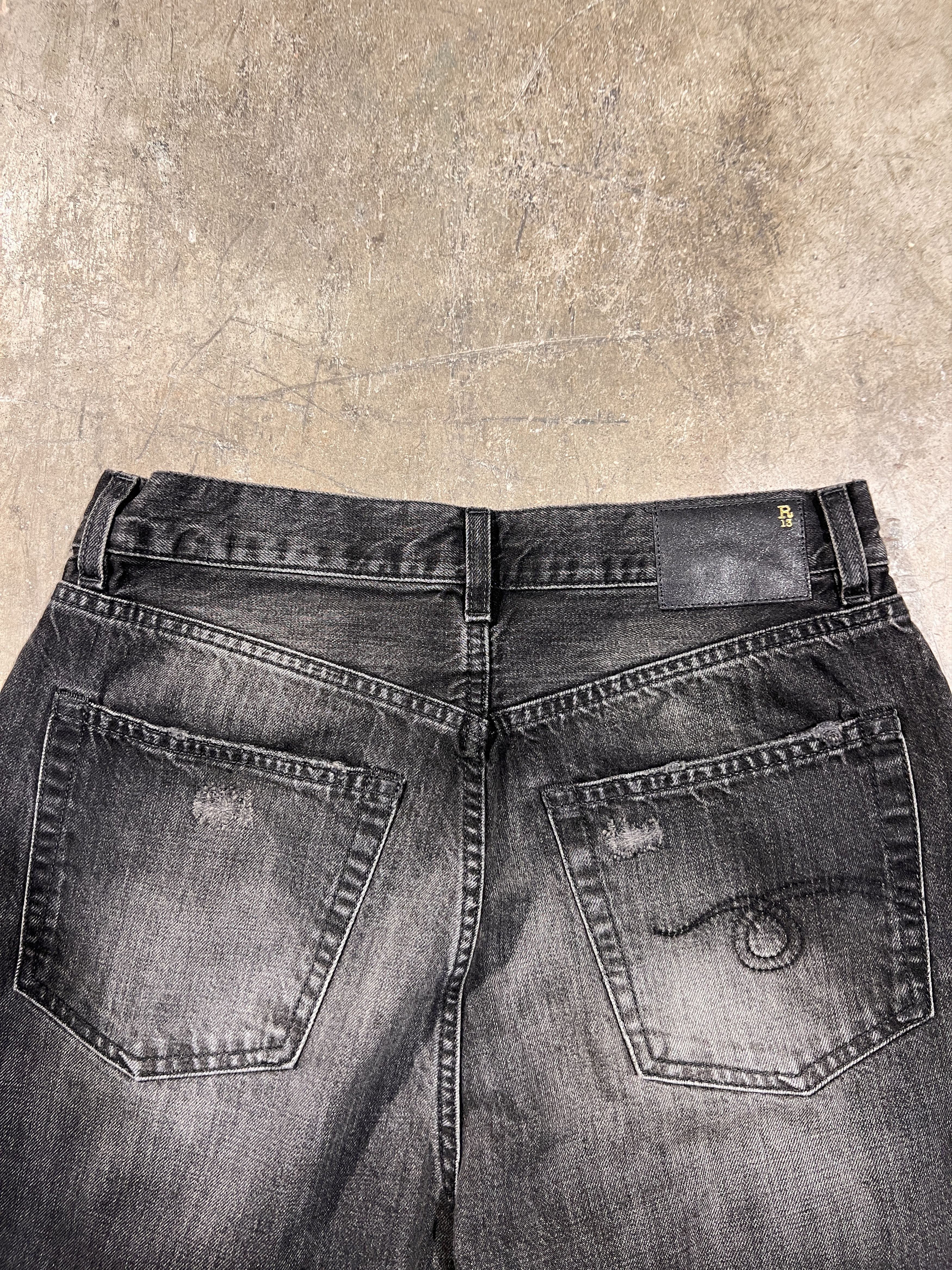 R13 R13 Crop Wide Leg Jean Wilson Black Size 27" / US 4 / IT 40 - 6 Thumbnail