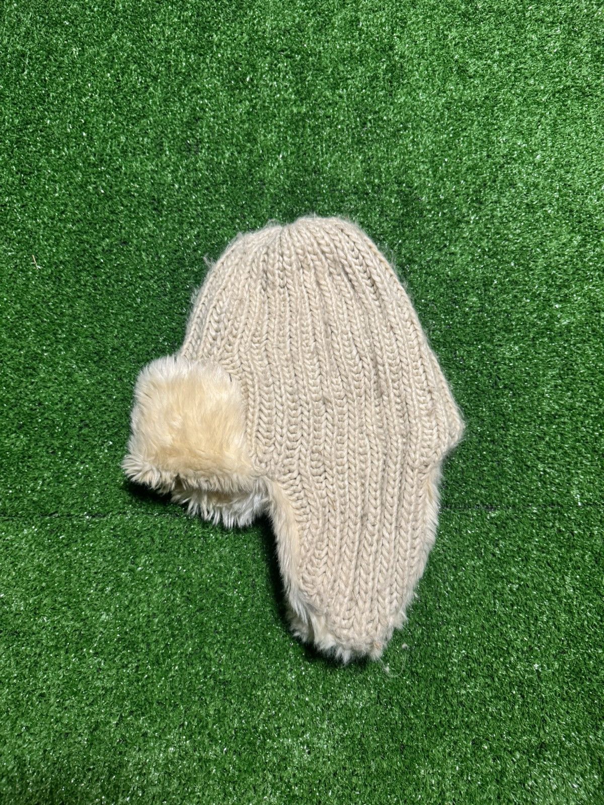 If Six Was Nine Y2k Mohair Fuzzy Wolf Ushanka Fur Hat Punk Winter Knitted Size ONE SIZE - 4 Thumbnail