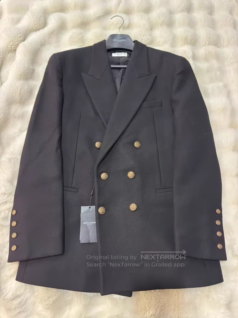 Saint Laurent Paris Saint Laurent Paris Black and Gold Cashmere Wool Blend Men Size US M / EU 48-50 / 2 - 4 Thumbnail