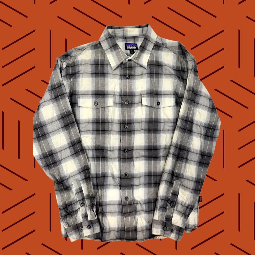 Patagonia Patagonia Men's Long Sleeve Shirt Plaid M Gray Black Off-White Pockets Button Casual Size US M / EU 48-50 / 2 - 1 Thumbnail