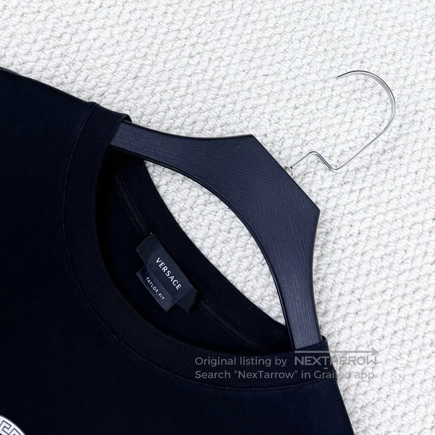 Versace Versace Black Shiny Cotton Medusa Letter Logo Short Sleeve Size US L / EU 52-54 / 3 - 3 Thumbnail